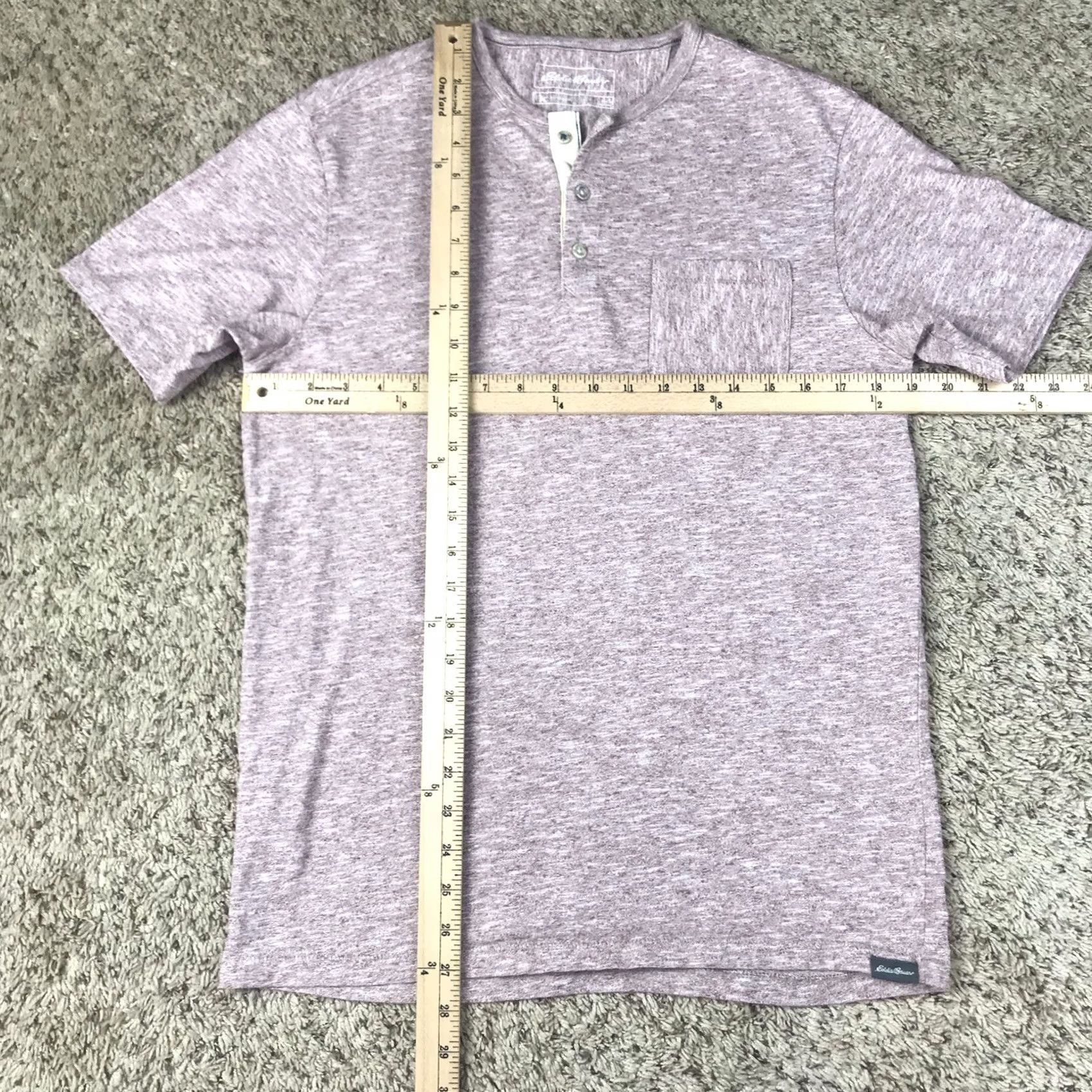 Eddie Bauer Eddie Bauer Henley Shirt Mens Small Red Front Pocket Outdoor T-Shirt Heathered Knit 100% Cotton Regular Short Sleeve Size US S / EU 44-46 / 1 - 7 Thumbnail