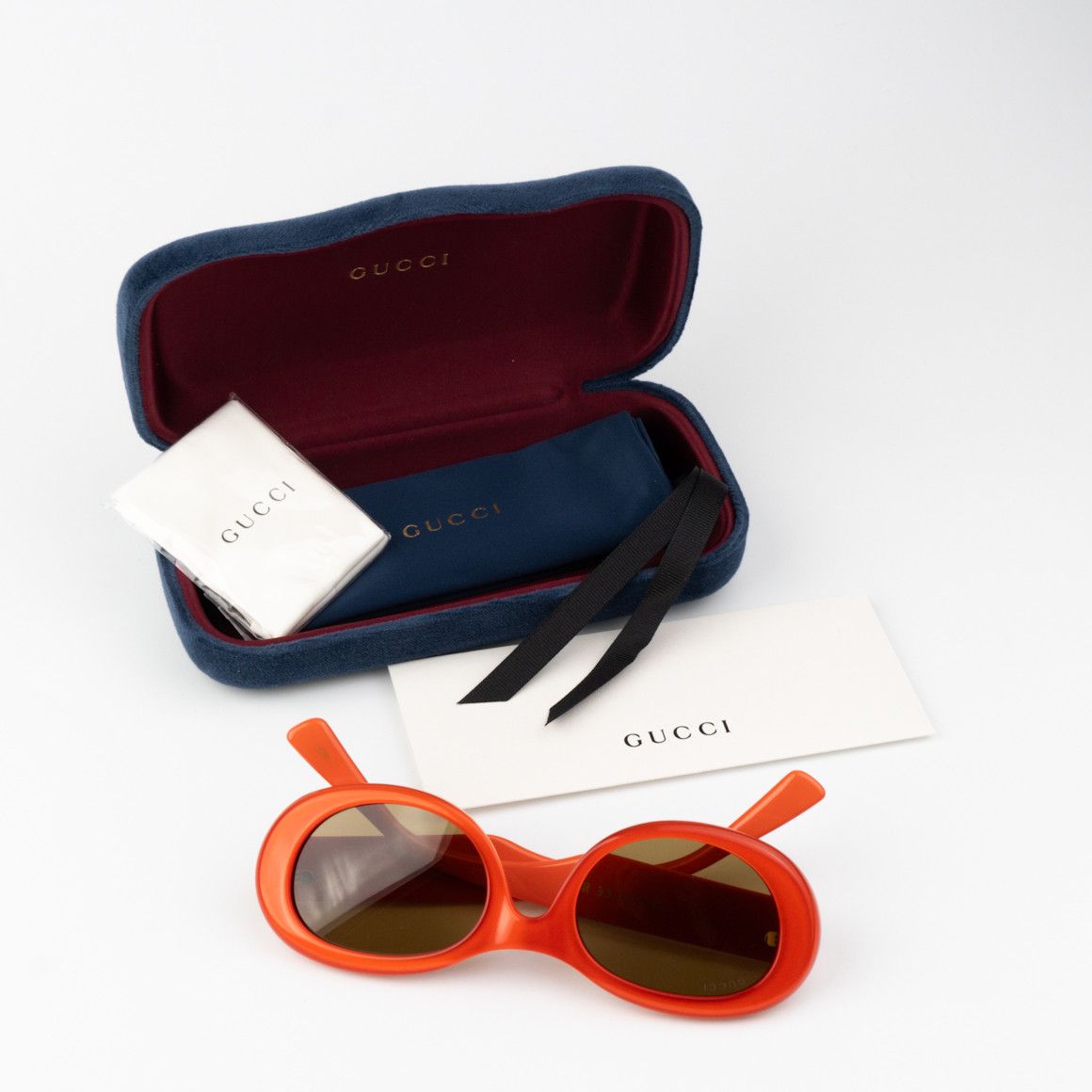 Gucci NEW Gucci GG1587S 003 Orange Brown Women Oval Sunglasses Size ONE SIZE - 9 Thumbnail