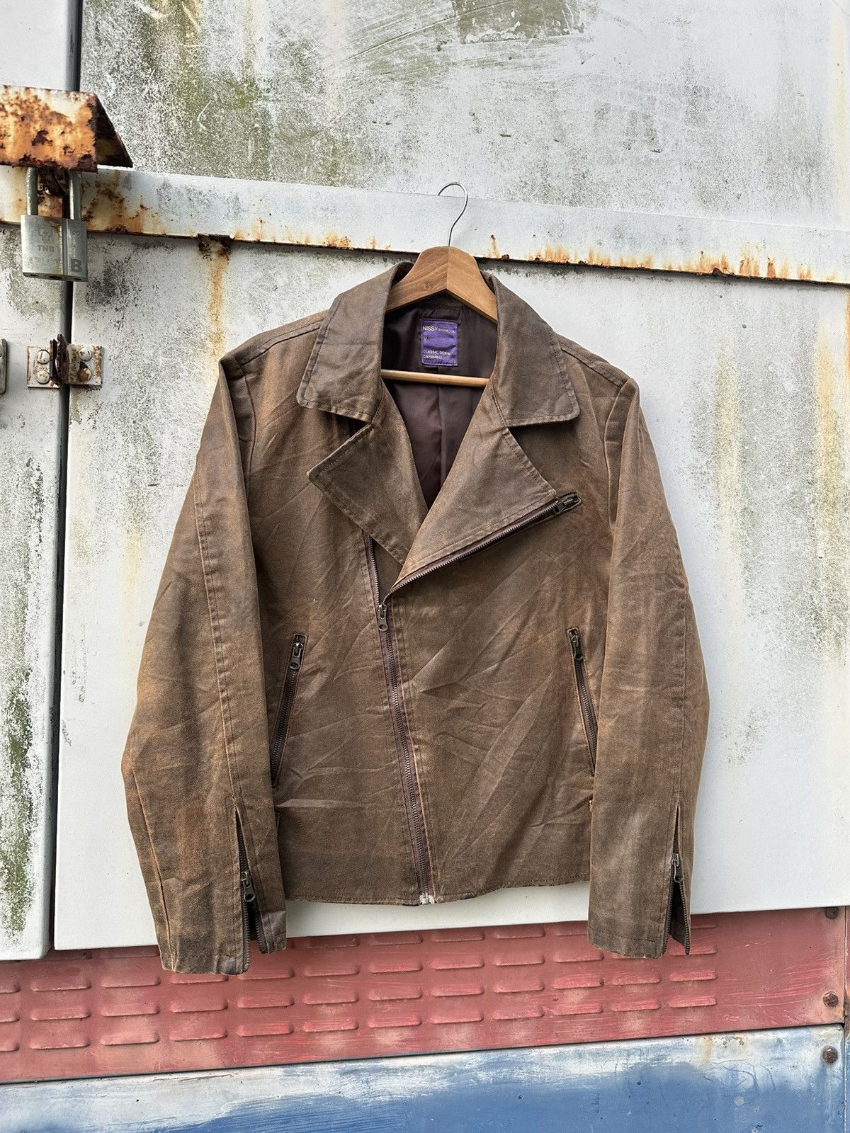 Vintage 👹Vintage Nissy Double Collar Brown Leather Jacket Size US M / EU 48-50 / 2 - 6 Thumbnail