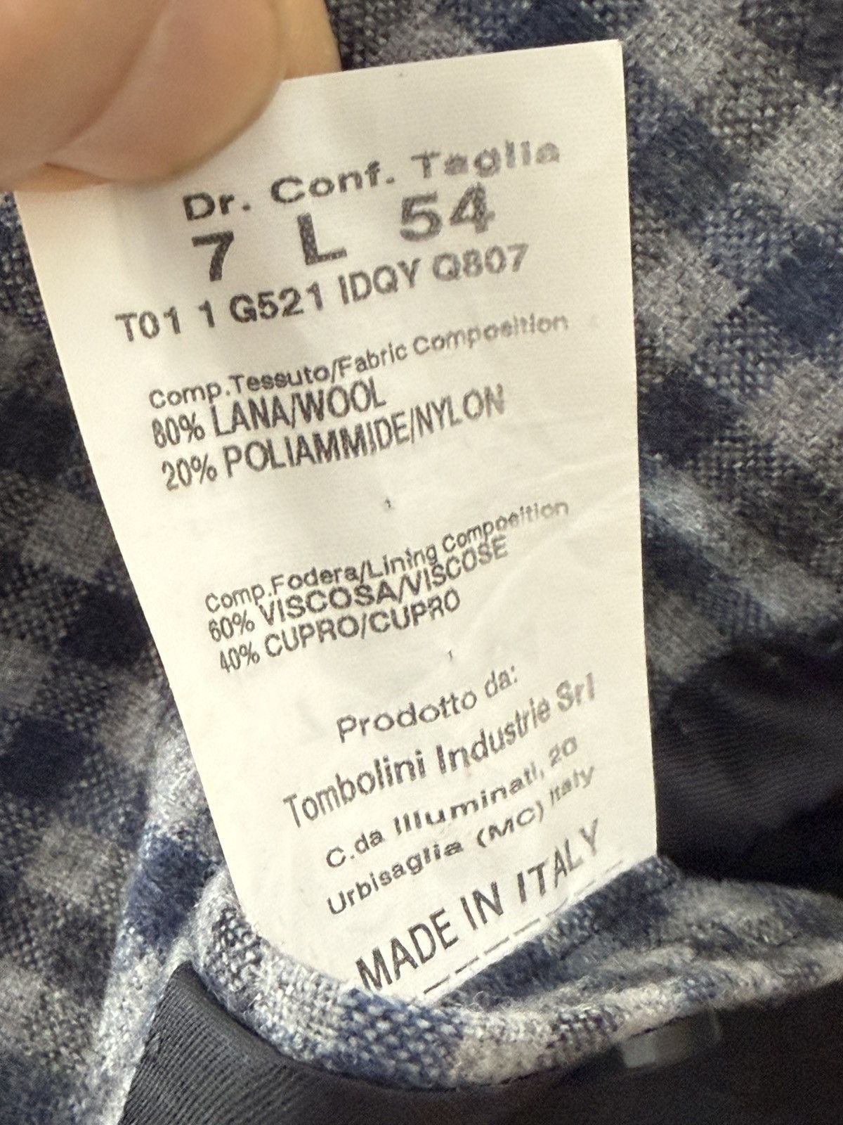 Tombolini Tombolini Blue and Black Sport Coat with Classic Check Size 44R - 5 Thumbnail