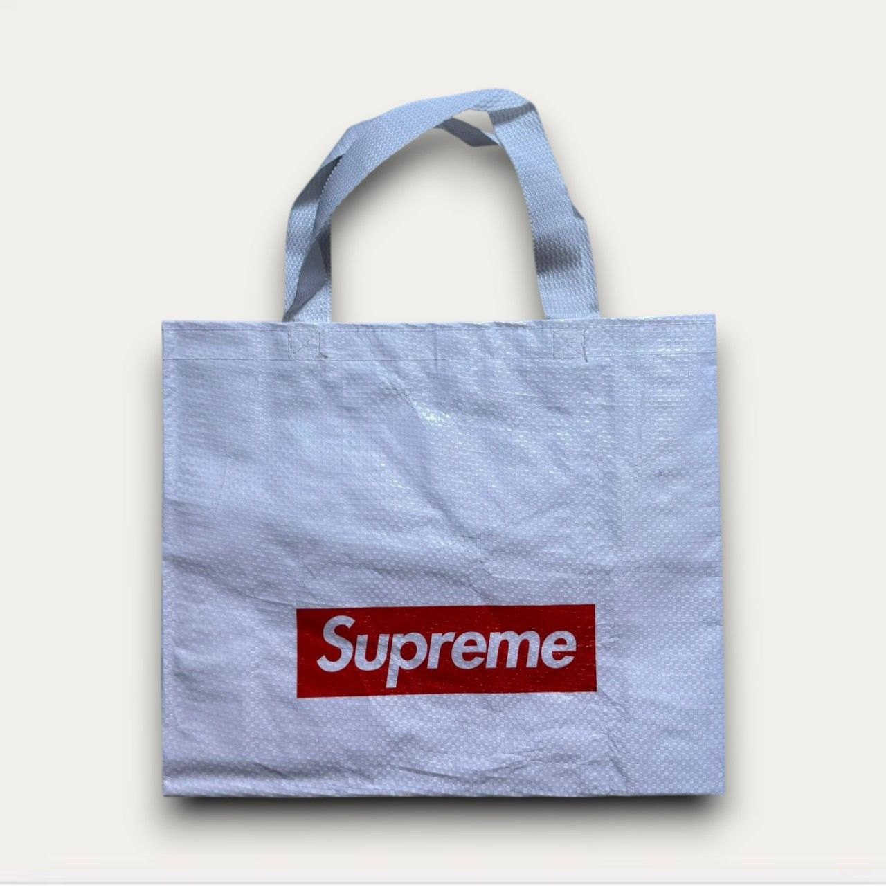 Supreme SUPREME BOX LOGO REUSABLE SHOPPING TOTE BAG WHITE RED