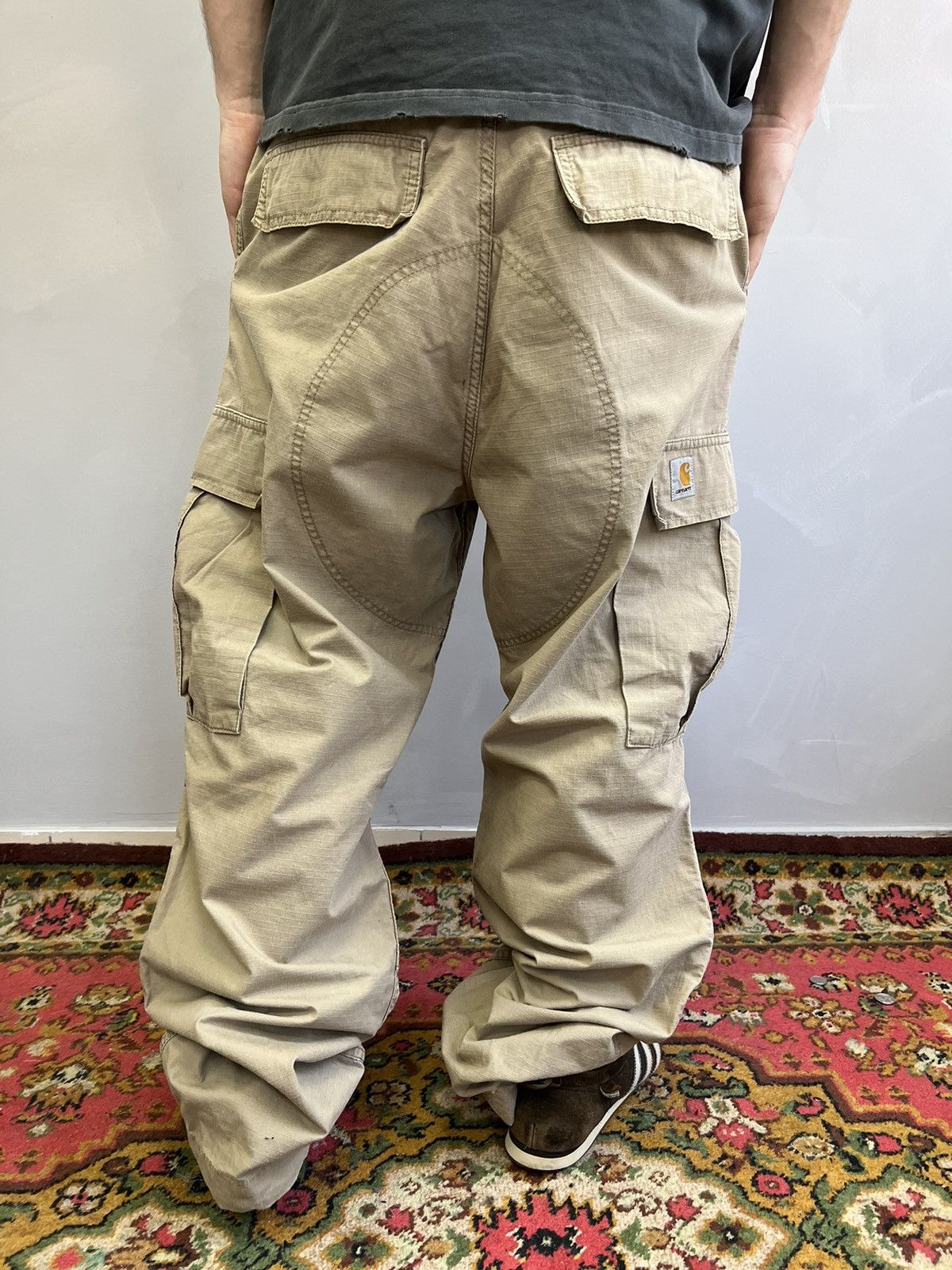 Carhartt × Vintage Vintage Y2K pants Carhartt Wip cargo Baggy watanage faded Size US 34 / EU 50 - 10 Thumbnail