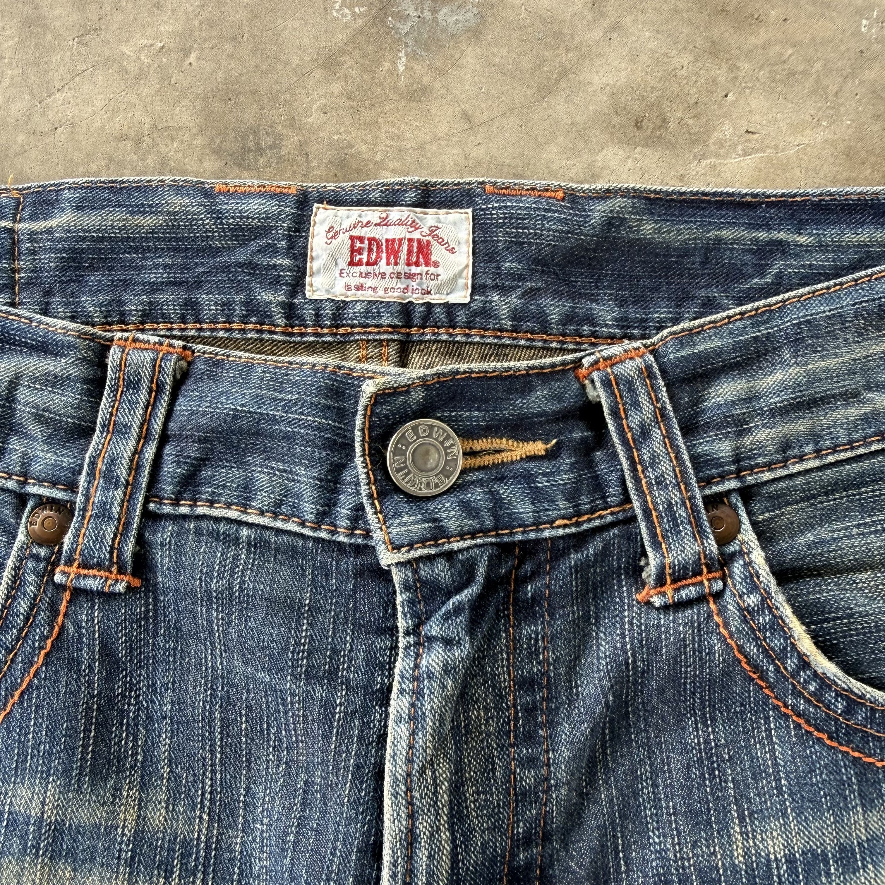 Edwin W38x30 Vintage Edwin Faded Ripped Denim Jean Pants Size US 38 / EU 54 - 5 Thumbnail