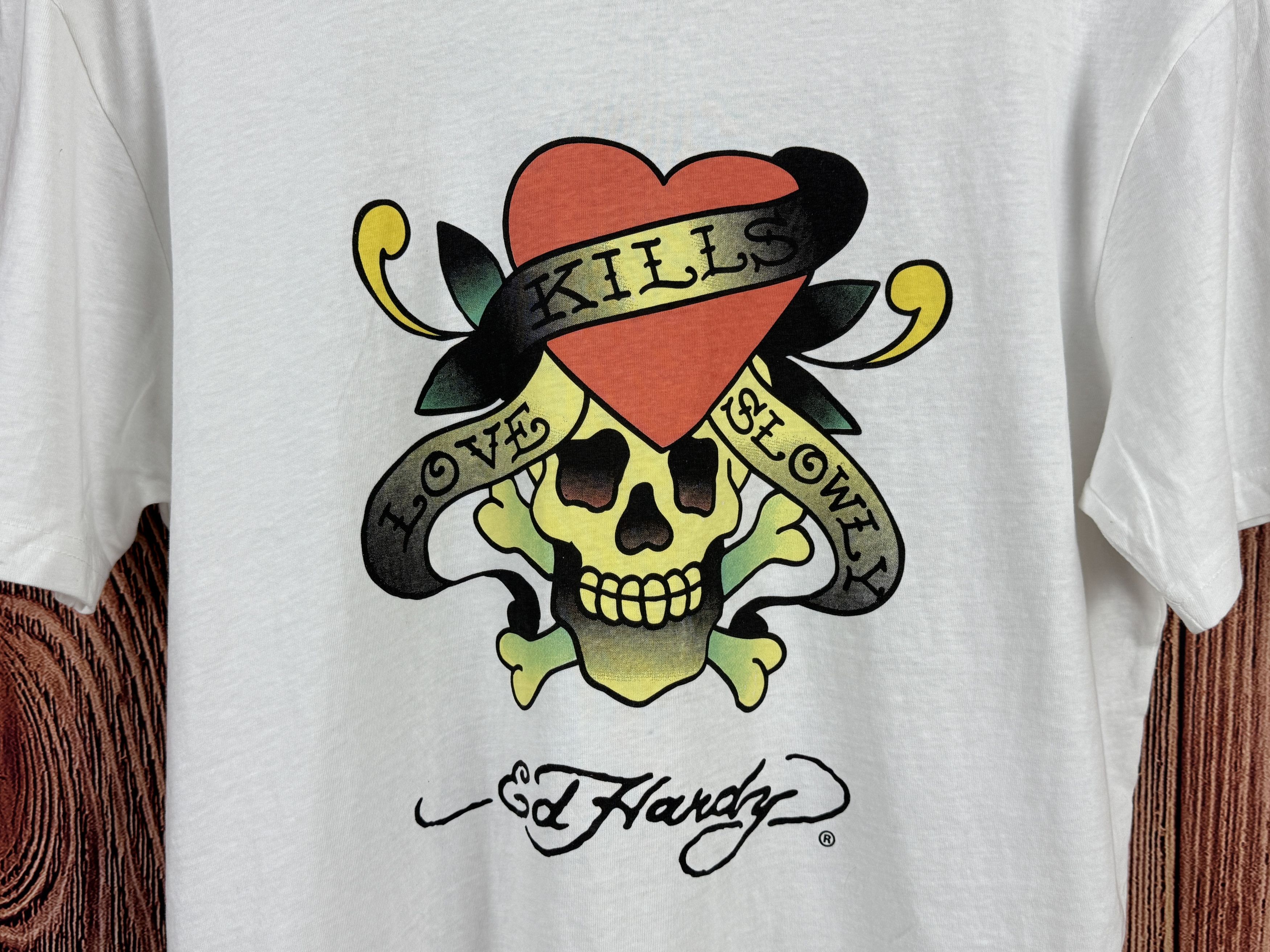 Christian Audigier NWT Ed Hardy By Christian Audigier Love Kills Slowly T Shirt Size US L / EU 52-54 / 3 - 3 Thumbnail