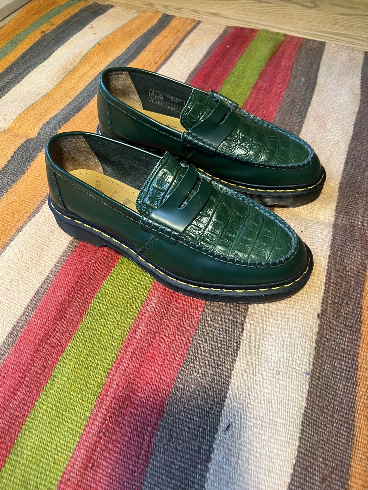 Stussy x Dr.Martens crocodile loafer green