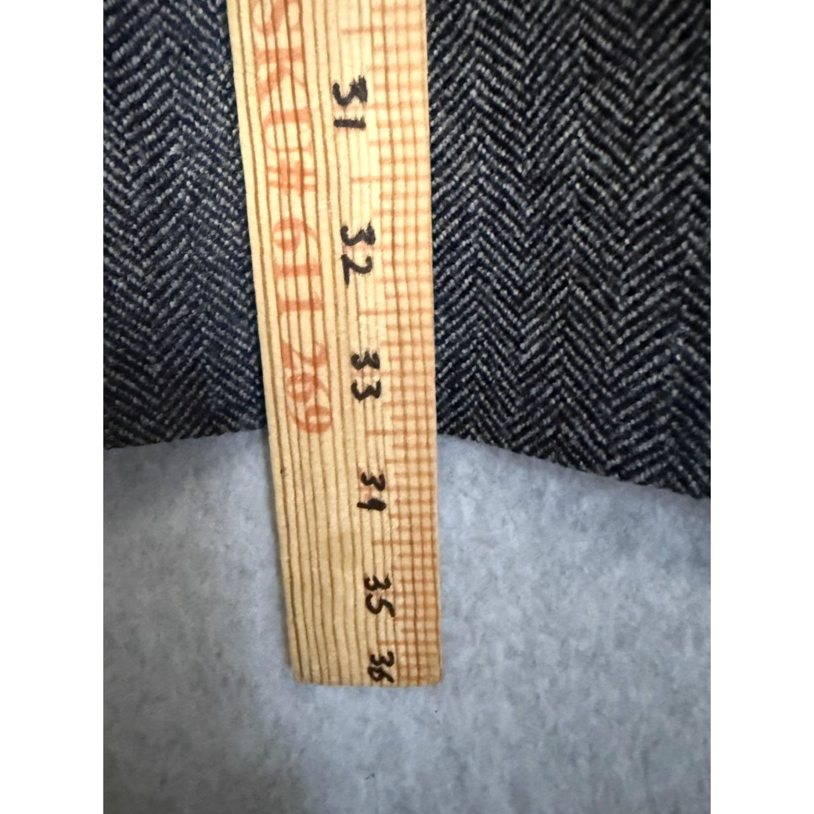 Lands' End Lands' End Blazer Sport Coat Mens 46L Gray Wool Herringbone Tweed Long Jacket Size 46R - 2 Thumbnail