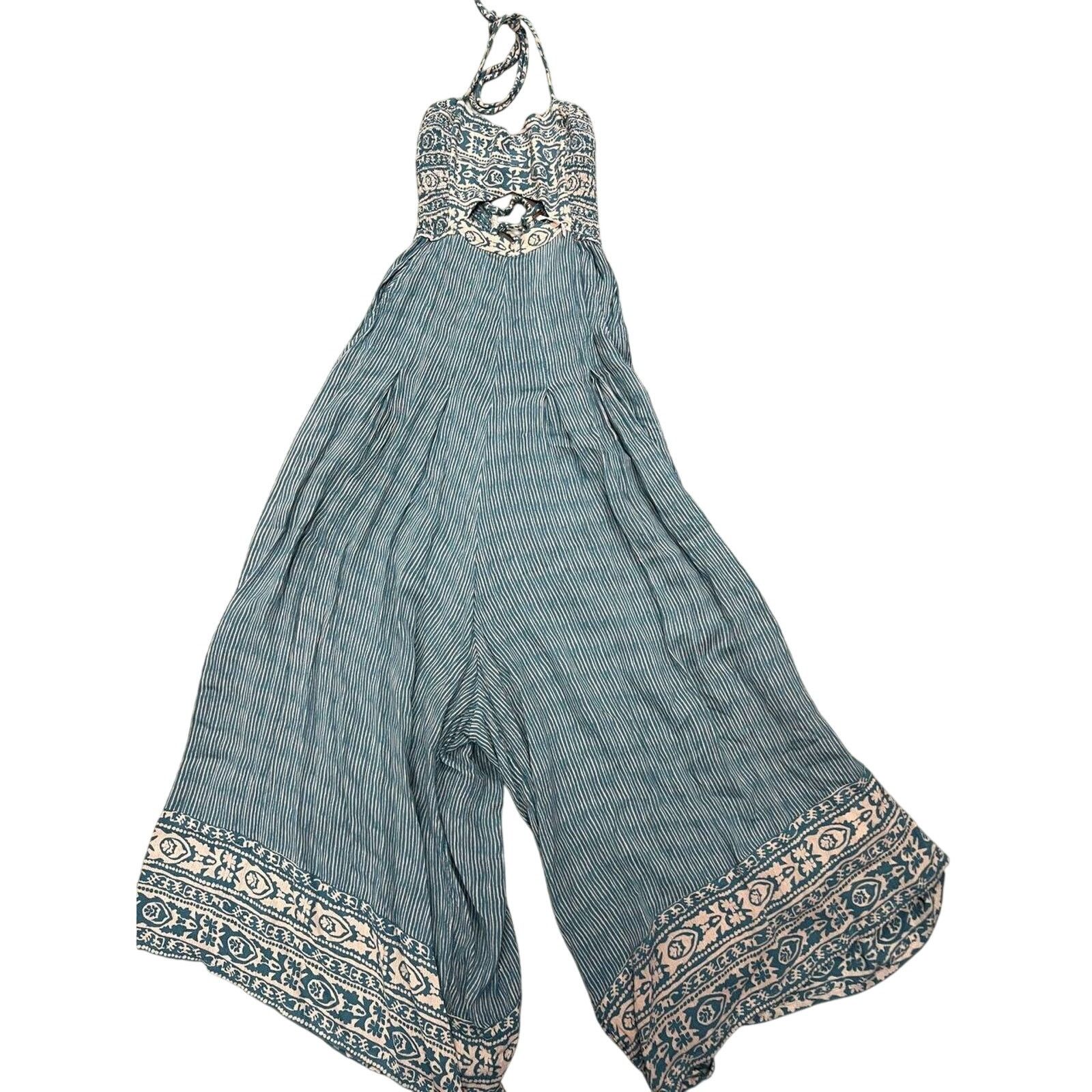 Free People Free PeopleJumpsuit Halter Top Cut Out Pet XS A001421 Size 24" / US 00 / IT 34 - 2 Thumbnail