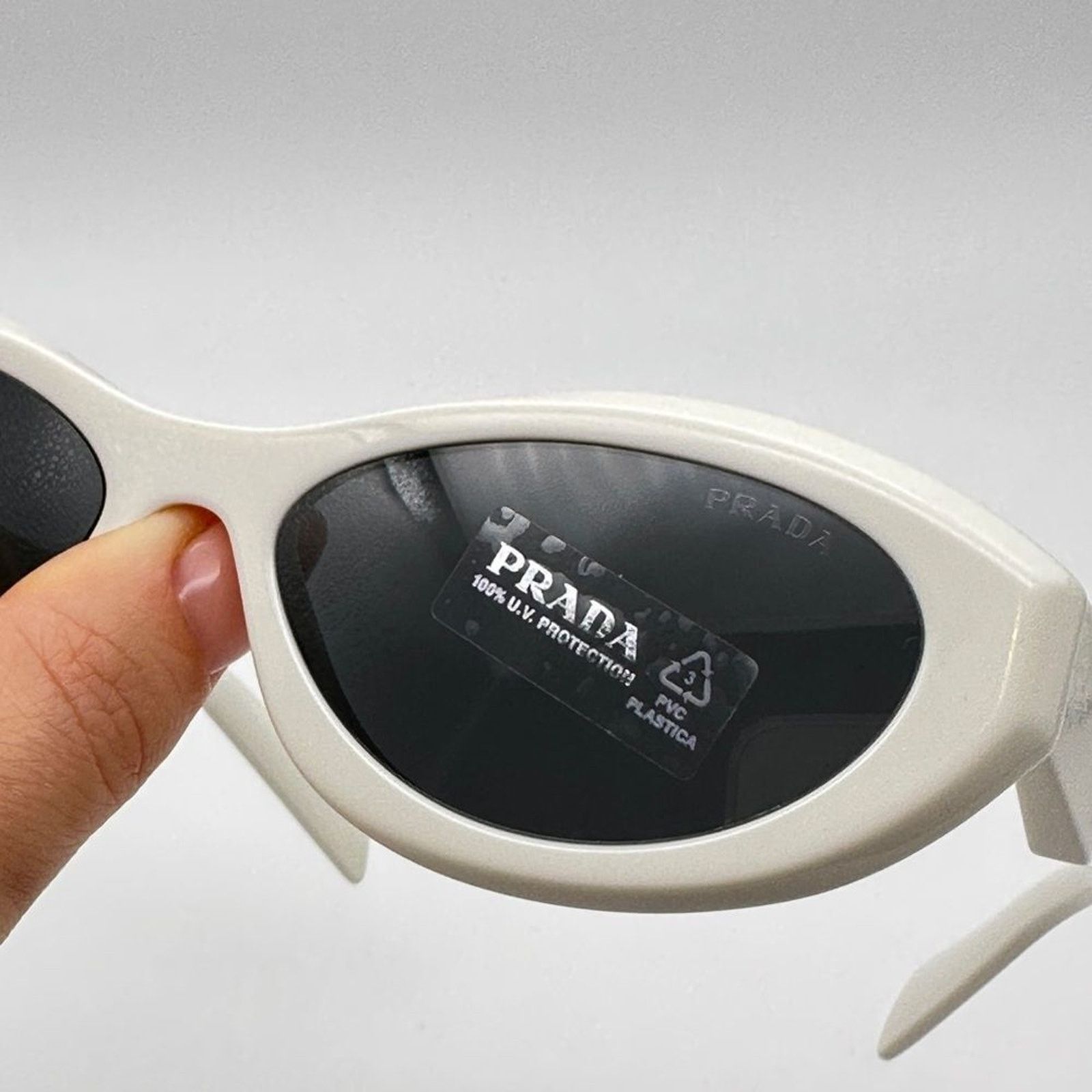 Prada NEW PRADA PR26ZS 17K08Z Talc/Dark Grey Women Sunglasses Size ONE SIZE - 9 Thumbnail