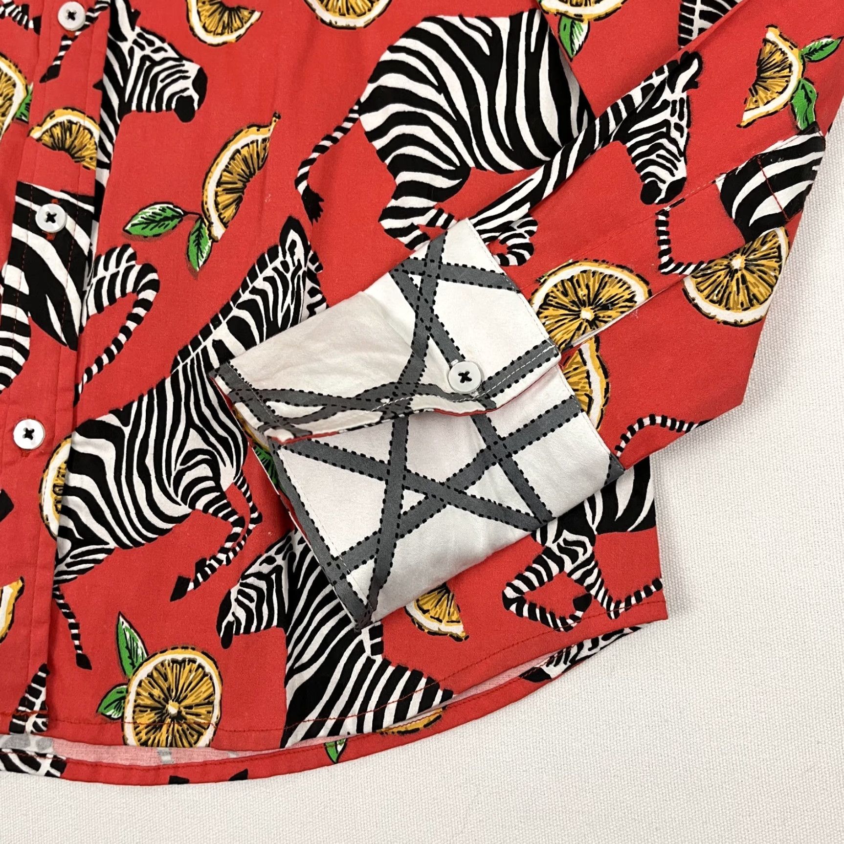 Vintage Tizzie Button Up Shirt Womens S Zebra Oranges Nature Cocquette Bold Flip Size S / US 4 / IT 40 - 6 Thumbnail