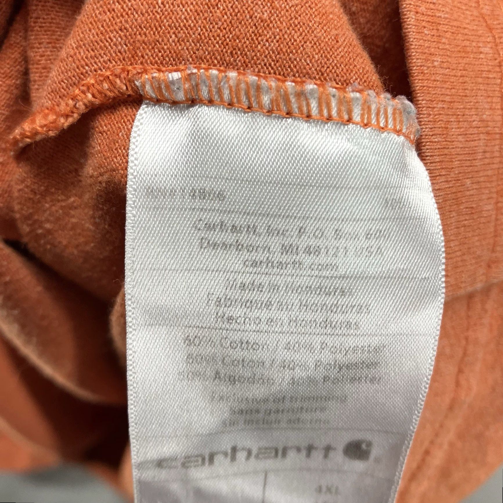 Carhartt Carhartt Mens 4XL Short Sleeve T-Shirt Loose Fit Orange Mid Weight Size US XXL / EU 58 / 5 - 6 Thumbnail