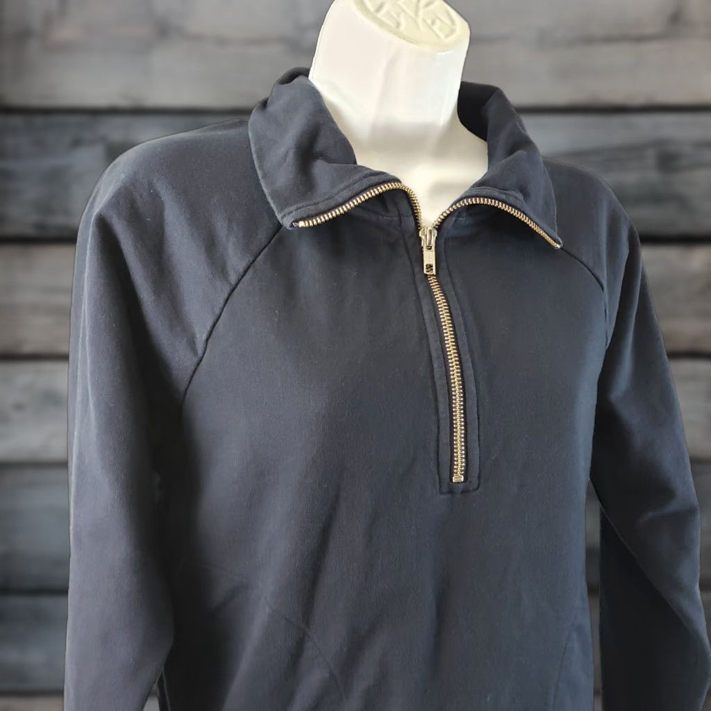 J.Crew VINTAGE J Crew Womens Half Zip Jacket Sport Stripe Sz Small Blue Red Cotton Size S / US 4 / IT 40 - 1 Thumbnail