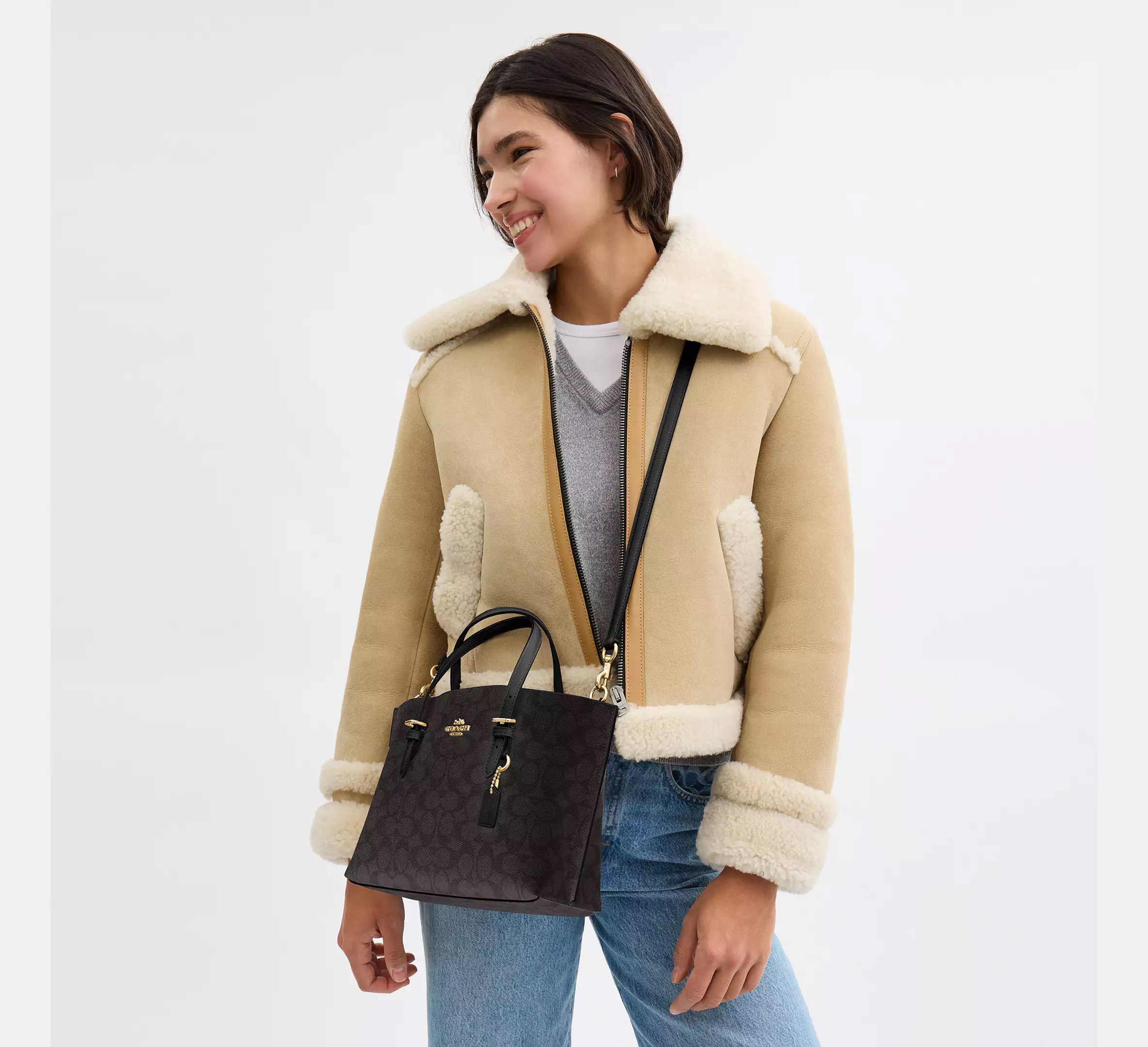 Coach Mollie Tote Bag 25 In Signature Canvas CV965 Size ONE SIZE - 2 Thumbnail