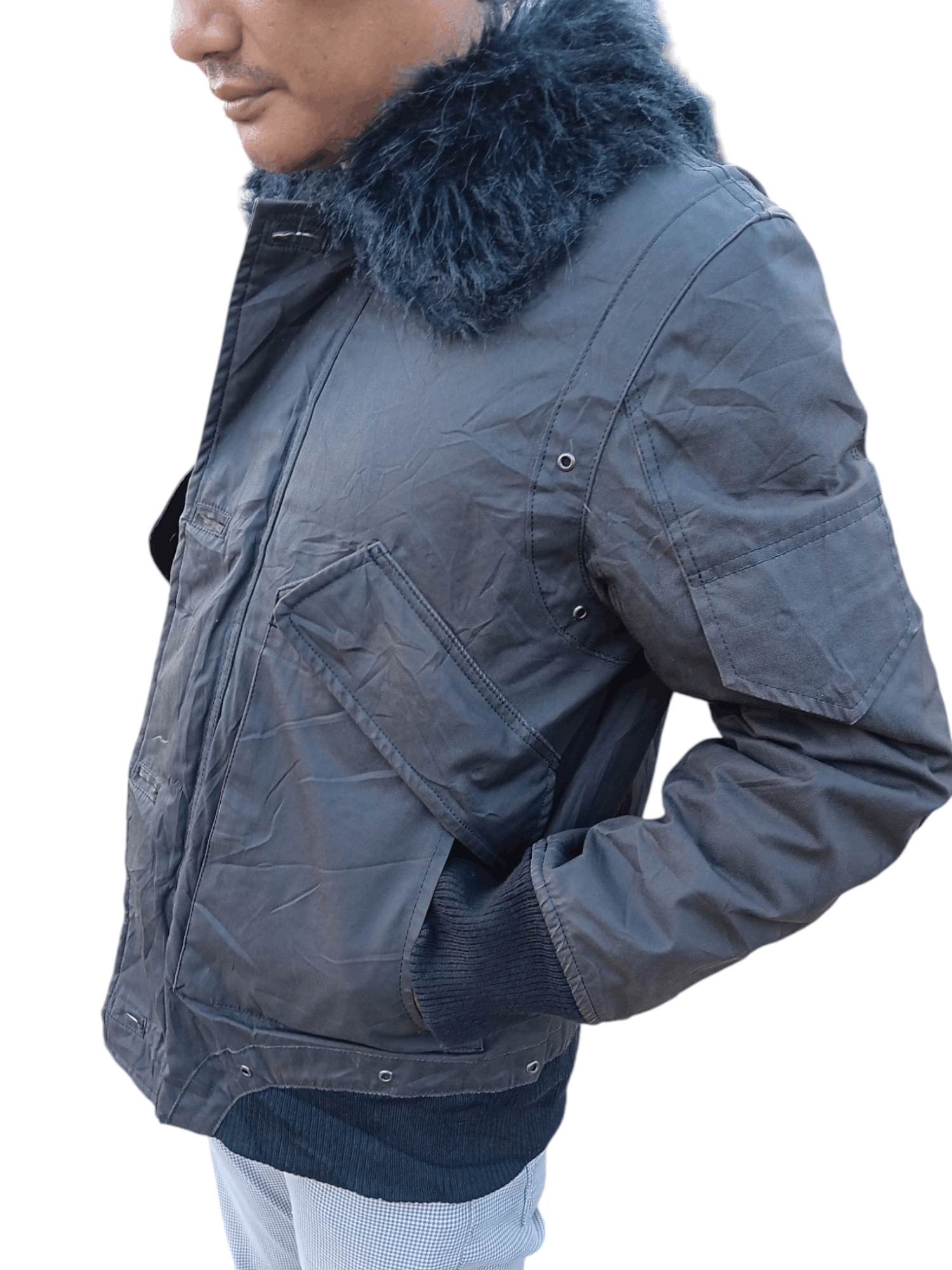 Japanese Brand endeneu japan fur collar wax jacket Size US M / EU 48-50 / 2 - 10 Thumbnail