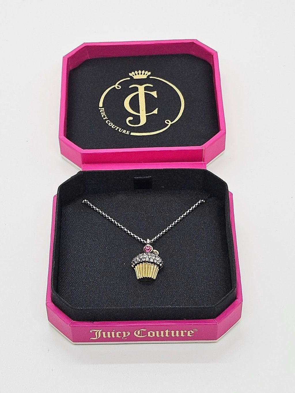NEW Juicy Couture Y2K Silver Cupcake Wish Necklace YJRU3436