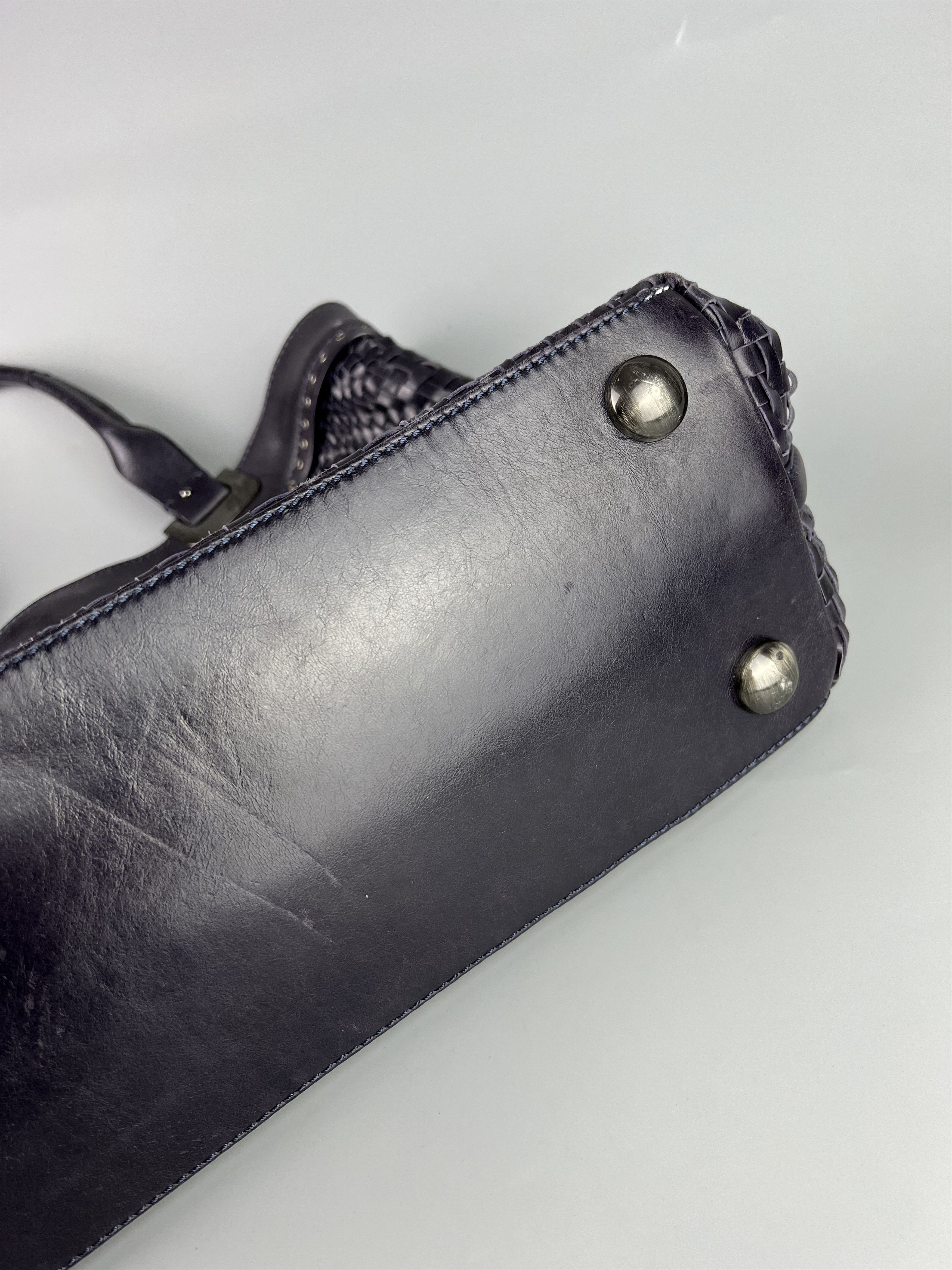 Leather Francesco Biasia Woven Leather Shoulder Bag Handbags Purple Size ONE SIZE - 7 Thumbnail