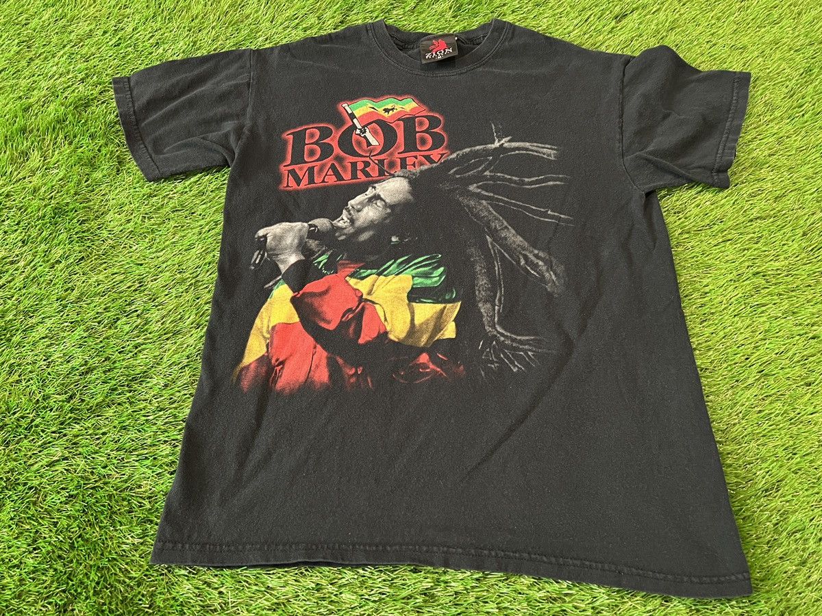 Vintage × Zion Rootswear Vintage Y2K Bob Marley AOP RAP Tee T Shirt Faded Black Zion Size US M / EU 48-50 / 2 - 1 Thumbnail