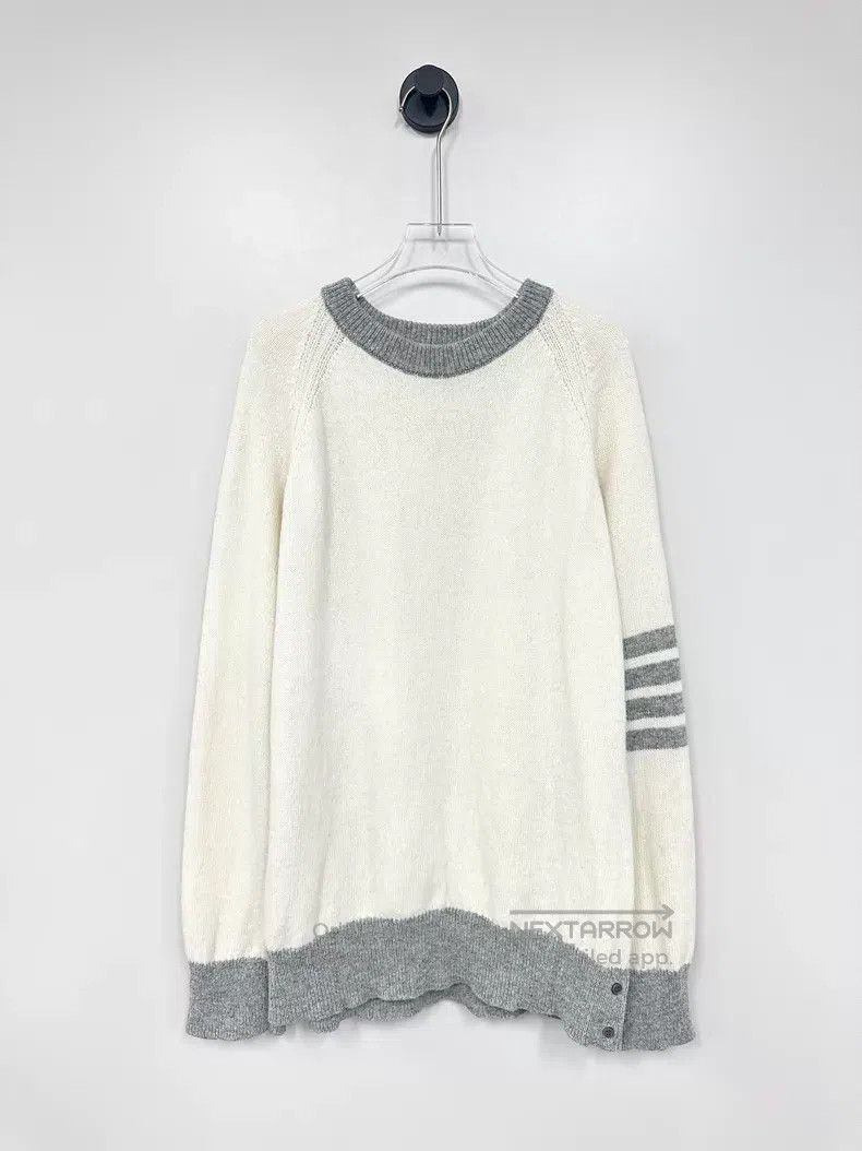 Thom Browne Thom Browne White and gray patched classic four-striped wo Size US L / EU 52-54 / 3 - 1 Thumbnail
