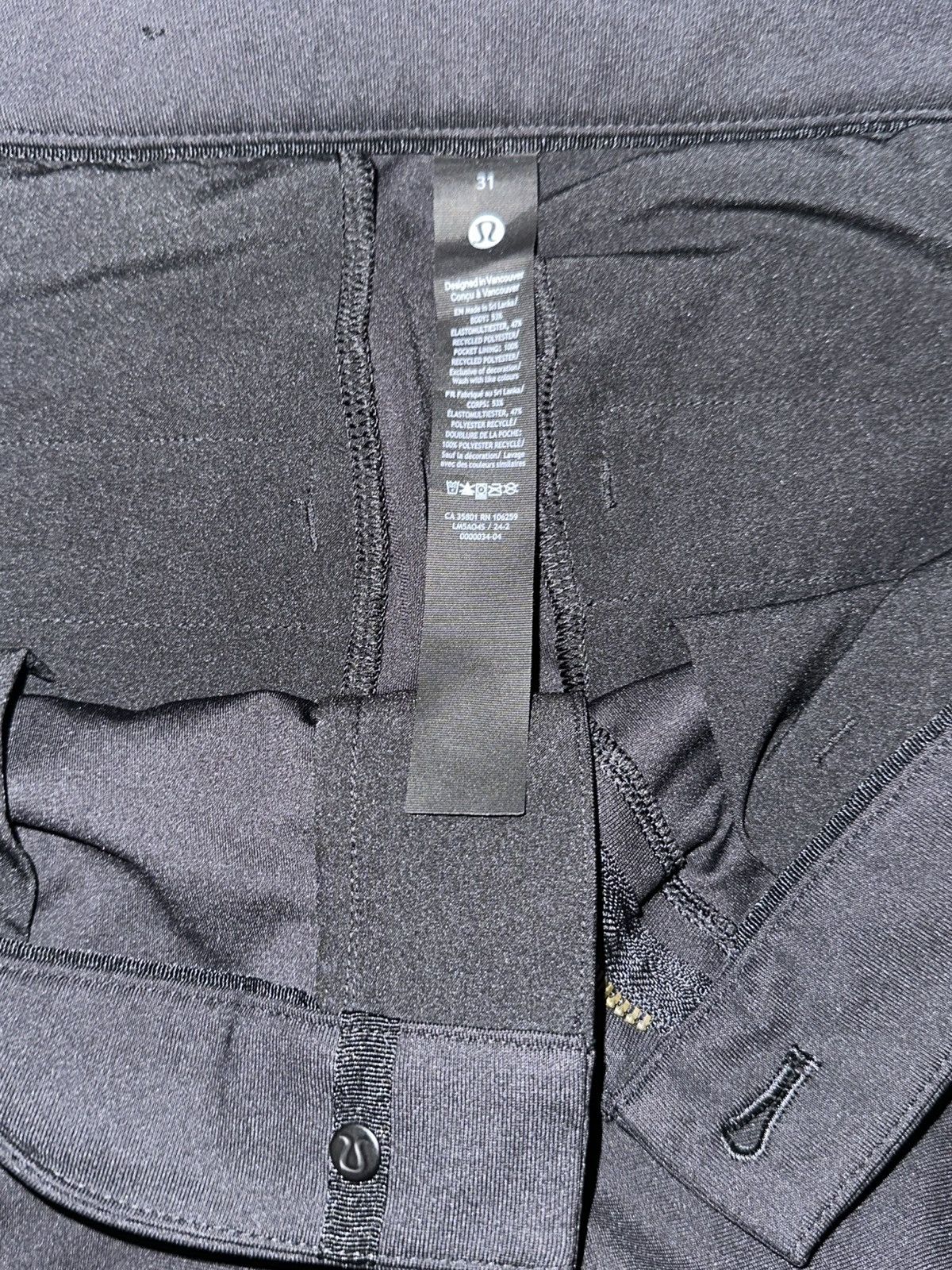Lululemon Lululemon Commission Slim Pant - Black - 31 x 32 Size US 31 - 3 Thumbnail
