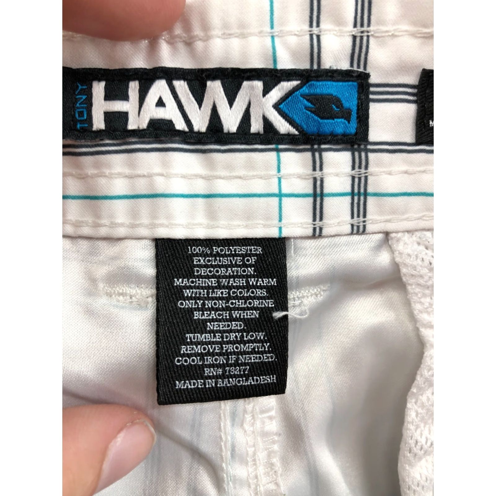 Vintage HAWK Cargo Shorts Mens 32 Mid Rise White Plaid Cotton Blend 5-Pocket Logo Belt Loops Regular Fit Size US 32 / EU 48 - 7 Thumbnail