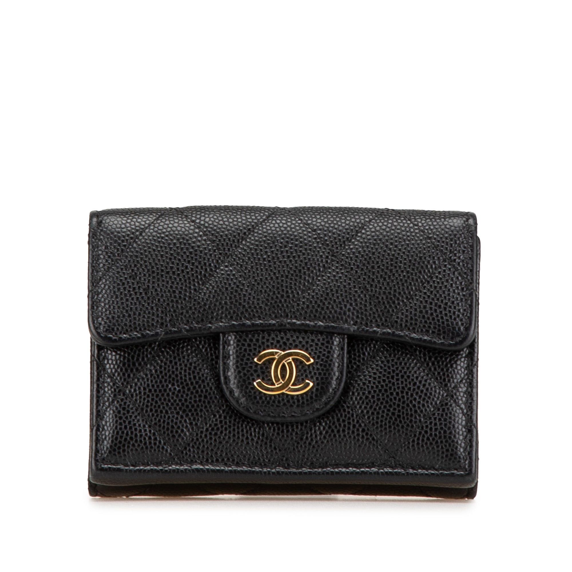 Chanel Chanel CC Quilted Caviar Trifold Wallet Black Size ONE SIZE - 1 Thumbnail