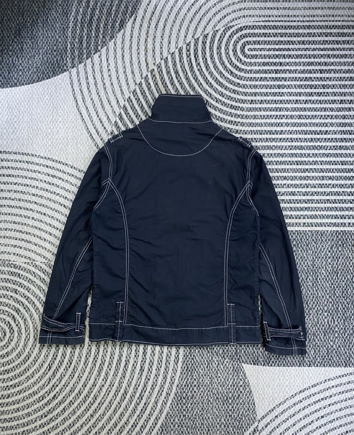 Japanese Brand Vtg Oilcake Premium Black Double Collar Jacket Size US M / EU 48-50 / 2 - 2 Thumbnail