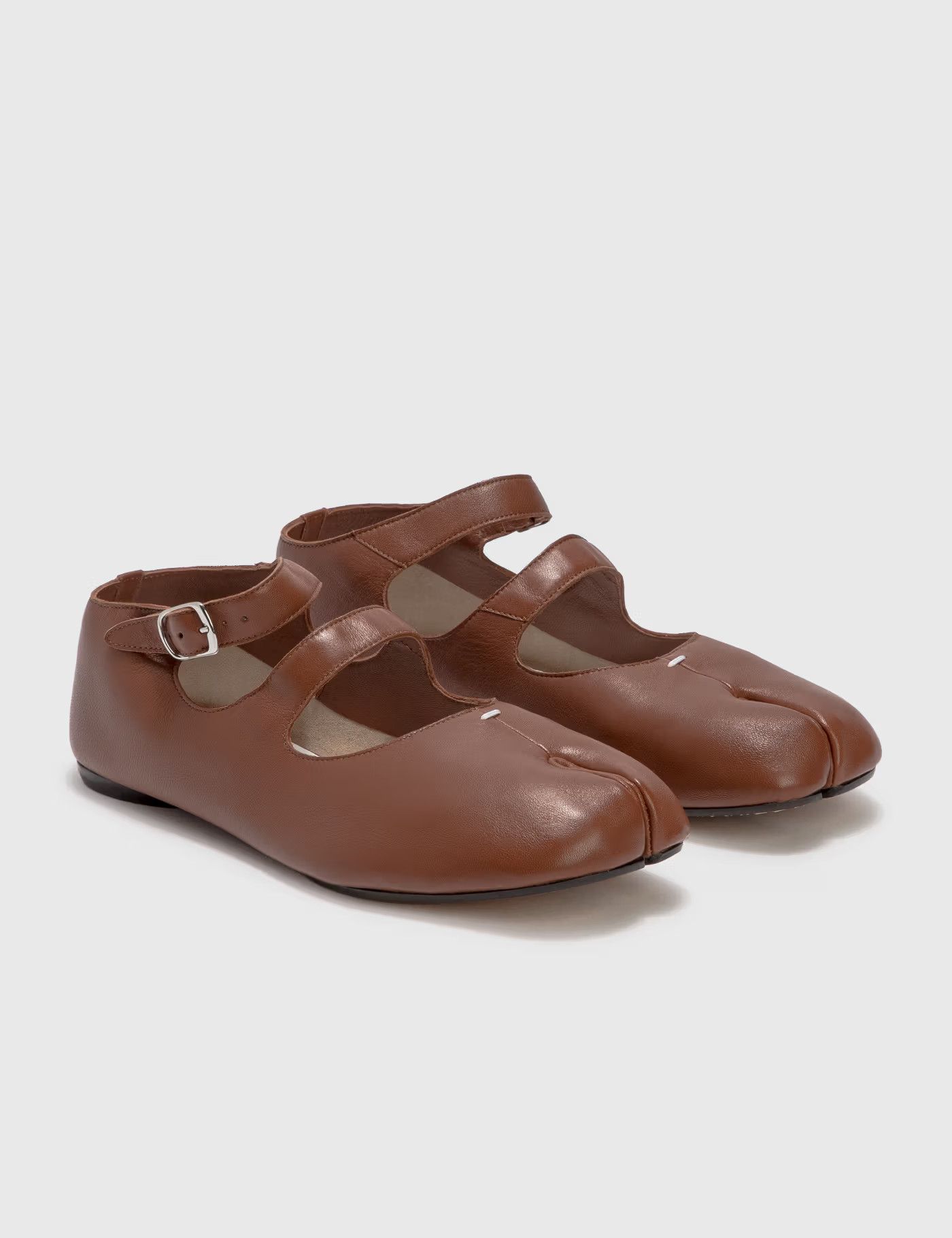 Maison Margiela o1w1db11225 Tabi Ballet Flats in Brown Size US 8 / IT 38 - 4 Thumbnail
