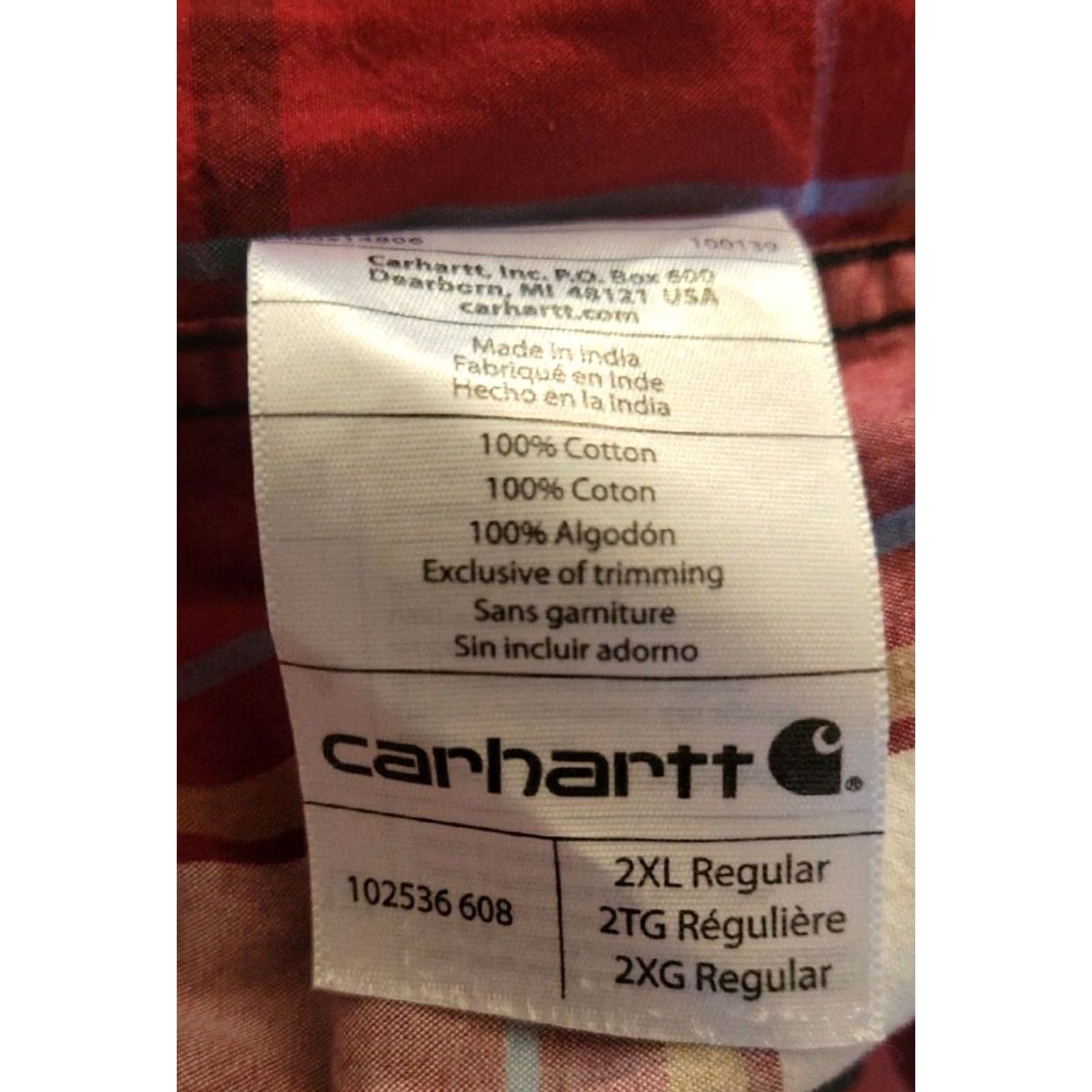 Carhartt Carhartt Short Sleeve Shirt Mens 2XL Plaid Button-Down Casual Cotton Multicolor Checkered Relaxed Pockets EUC Size US XXL / EU 58 / 5 - 4 Thumbnail