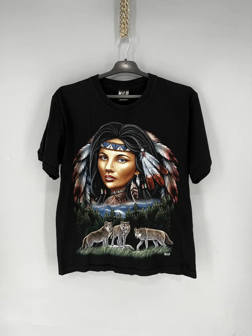 Band Tees × Vintage Donna Maglia RAGAZZA INDIANA NATIVI USA viaggio America moto Size US L / EU 52-54 / 3 - 1 Thumbnail