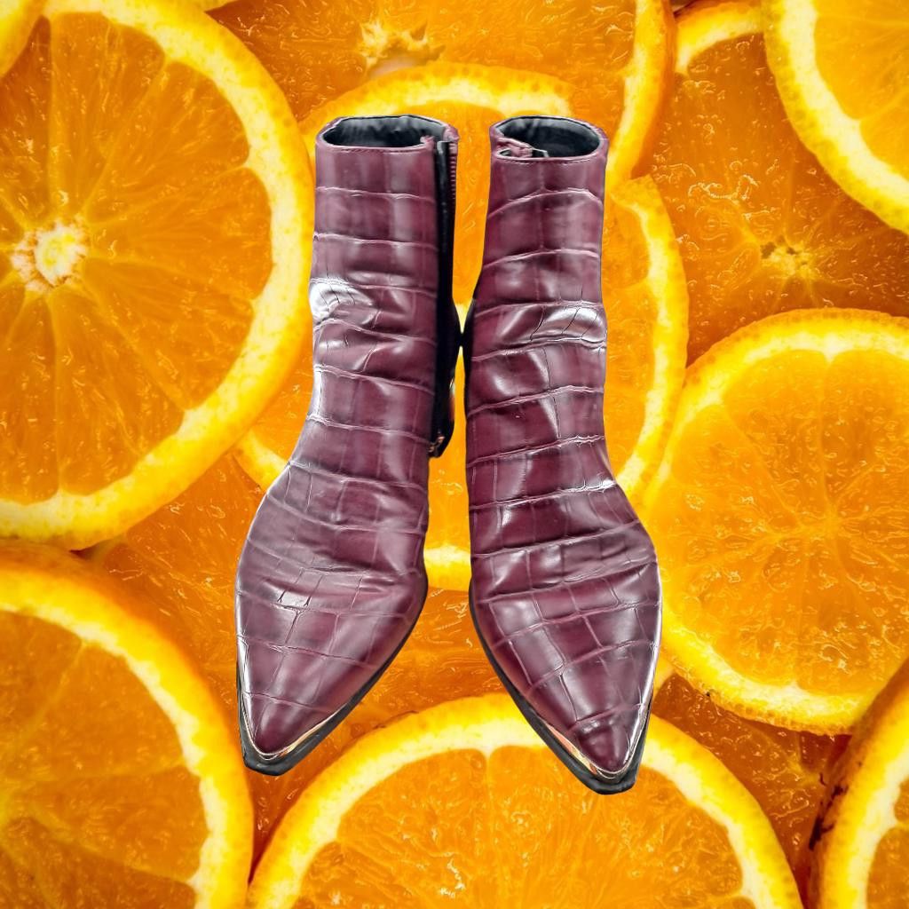 Kenneth Cole Kenneth Cole Red High Heeled Alligator Skin Boots Size 7M Size US 7 / IT 37 - 2 Thumbnail