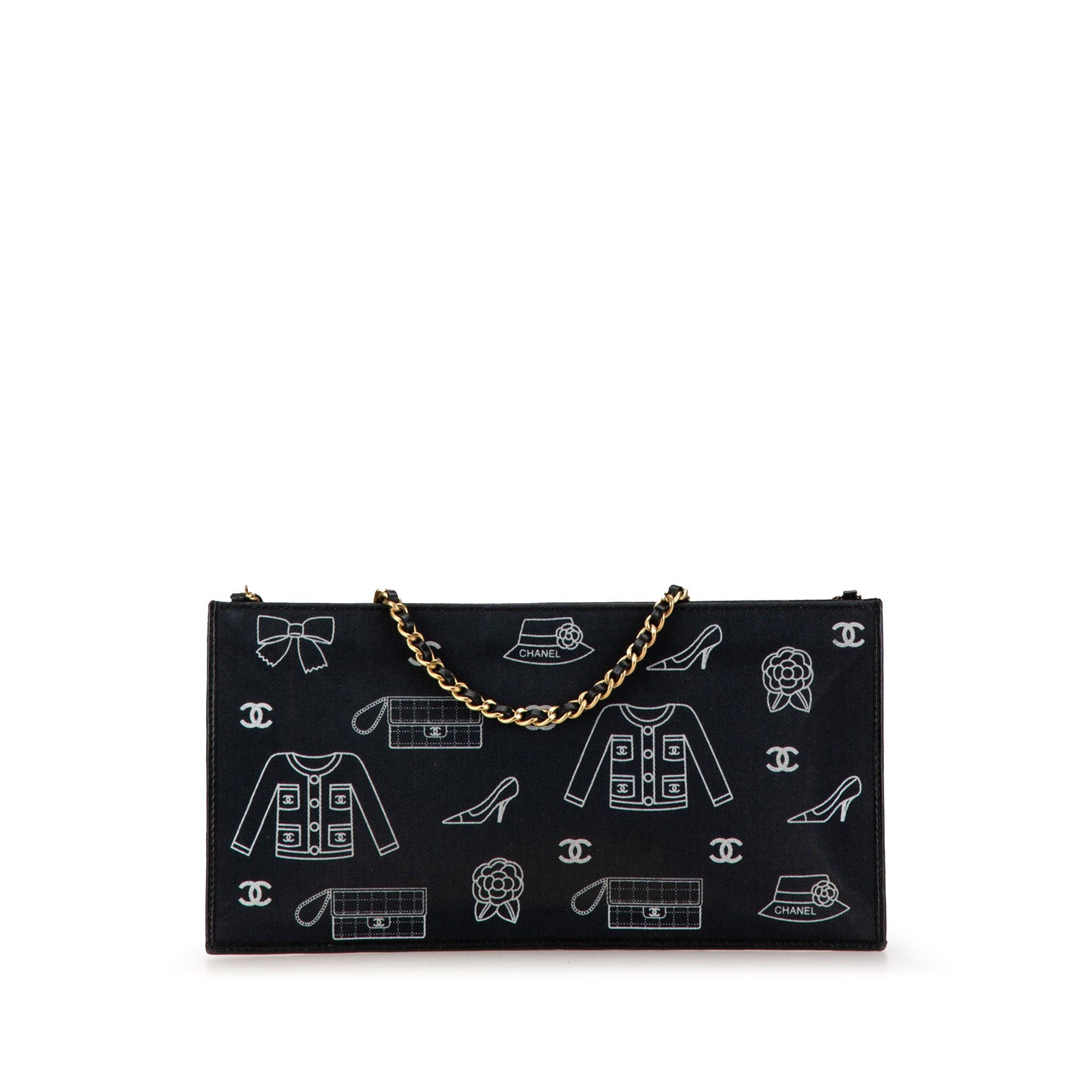 Chanel Chanel Canvas Symbols Chain Pochette Blue Size ONE SIZE - 1 Thumbnail
