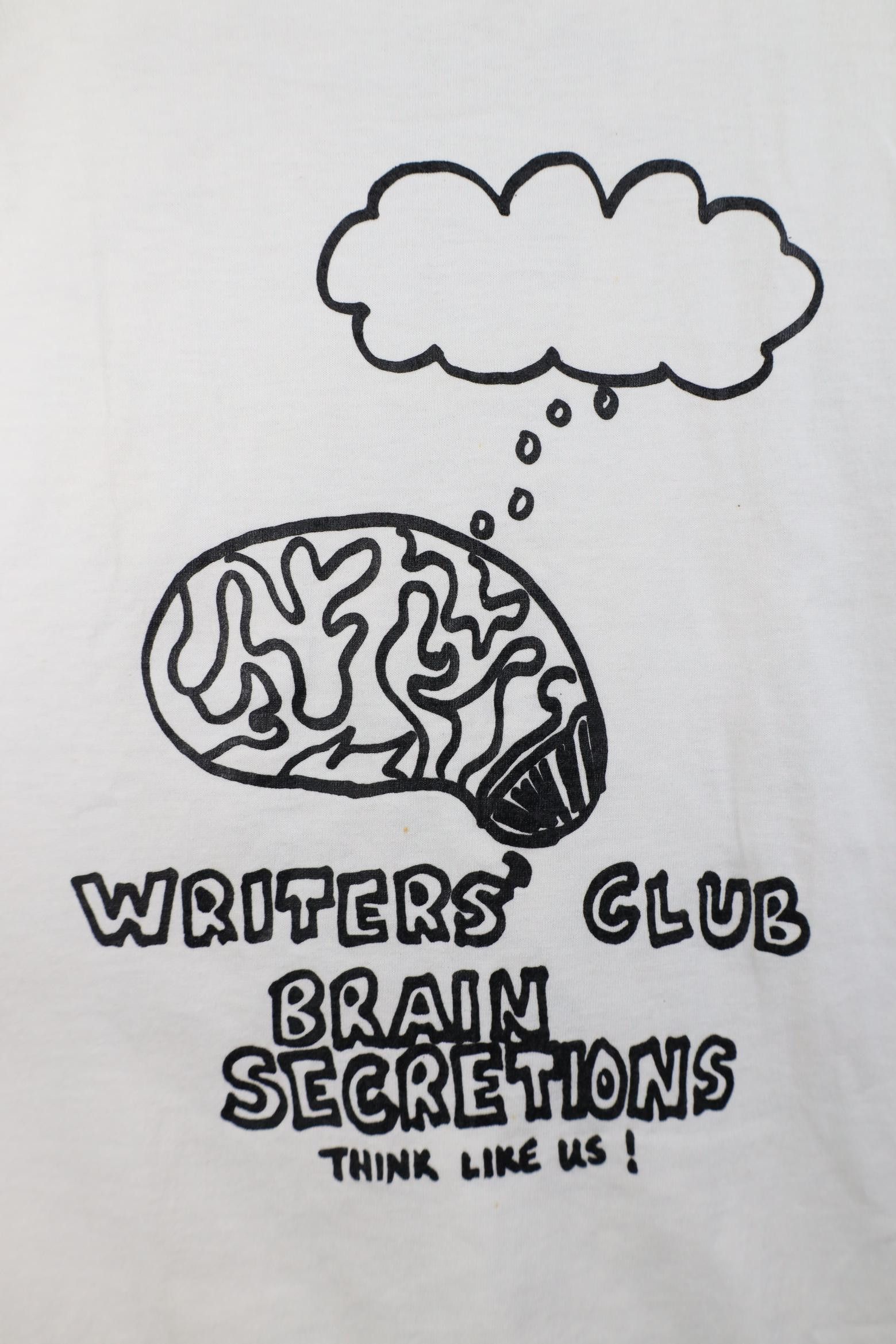 Vintage Vintage 90s Streetwear Writers Club Brain Secretions T-Shirt Size US XL / EU 56 / 4 - 4 Thumbnail