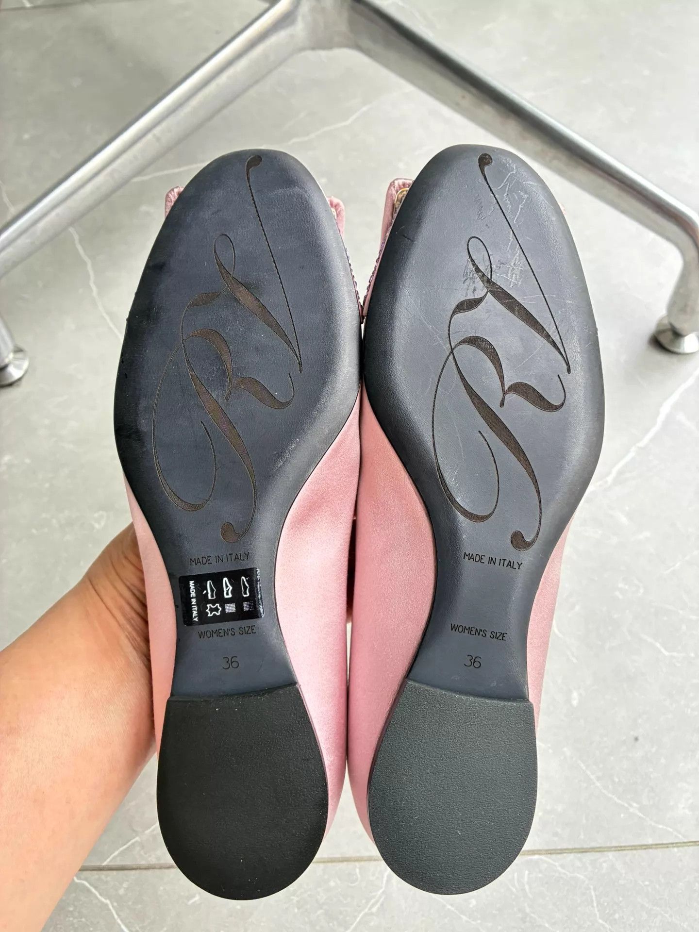 Roger Vivier Roger Vivier Pink Satin Sq Crystal Buckle Pumps 36 Size US 5.5 / IT 35.5 - 6 Thumbnail