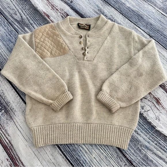 Other Vintage Remington Wool Blend Beige Knit Sweater Size US L / EU 52-54 / 3 - 2 Thumbnail