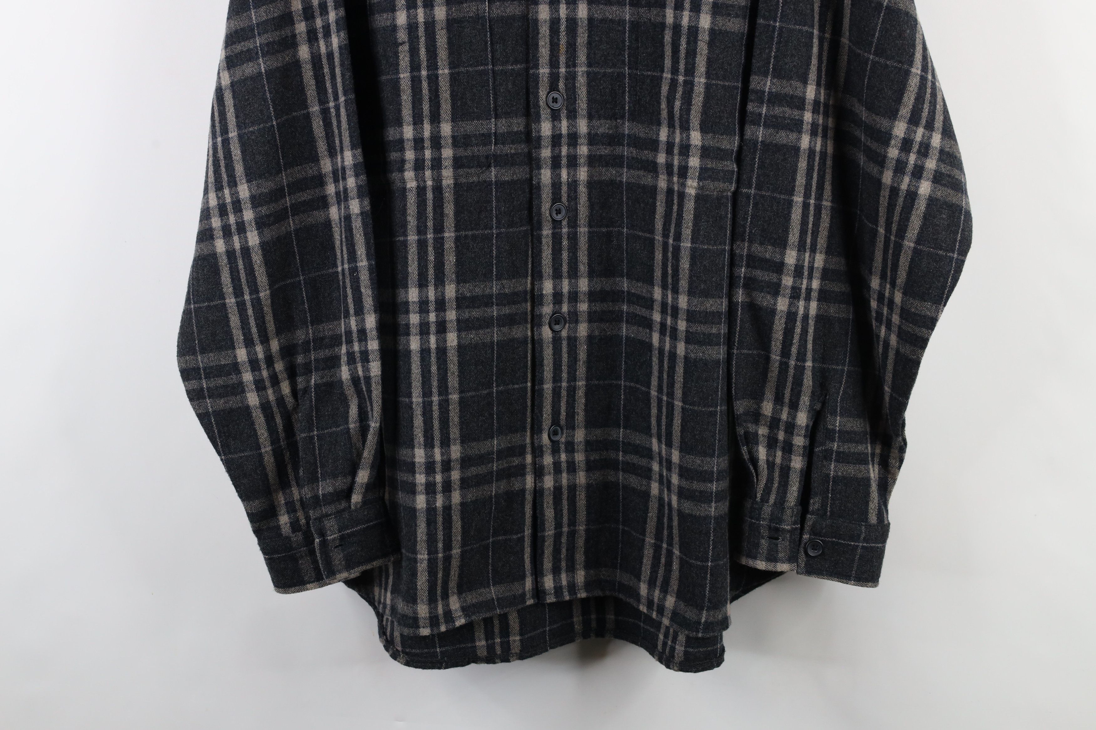 Vintage Vintage 90s Streetwear Wool Blend Collared Button Shirt Size US L / EU 52-54 / 3 - 3 Thumbnail