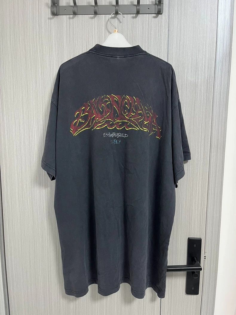 Balenciaga Balenciaga size 2 Flame Disaster Black Short Sleeve Size US S / EU 44-46 / 1 - 2 Thumbnail