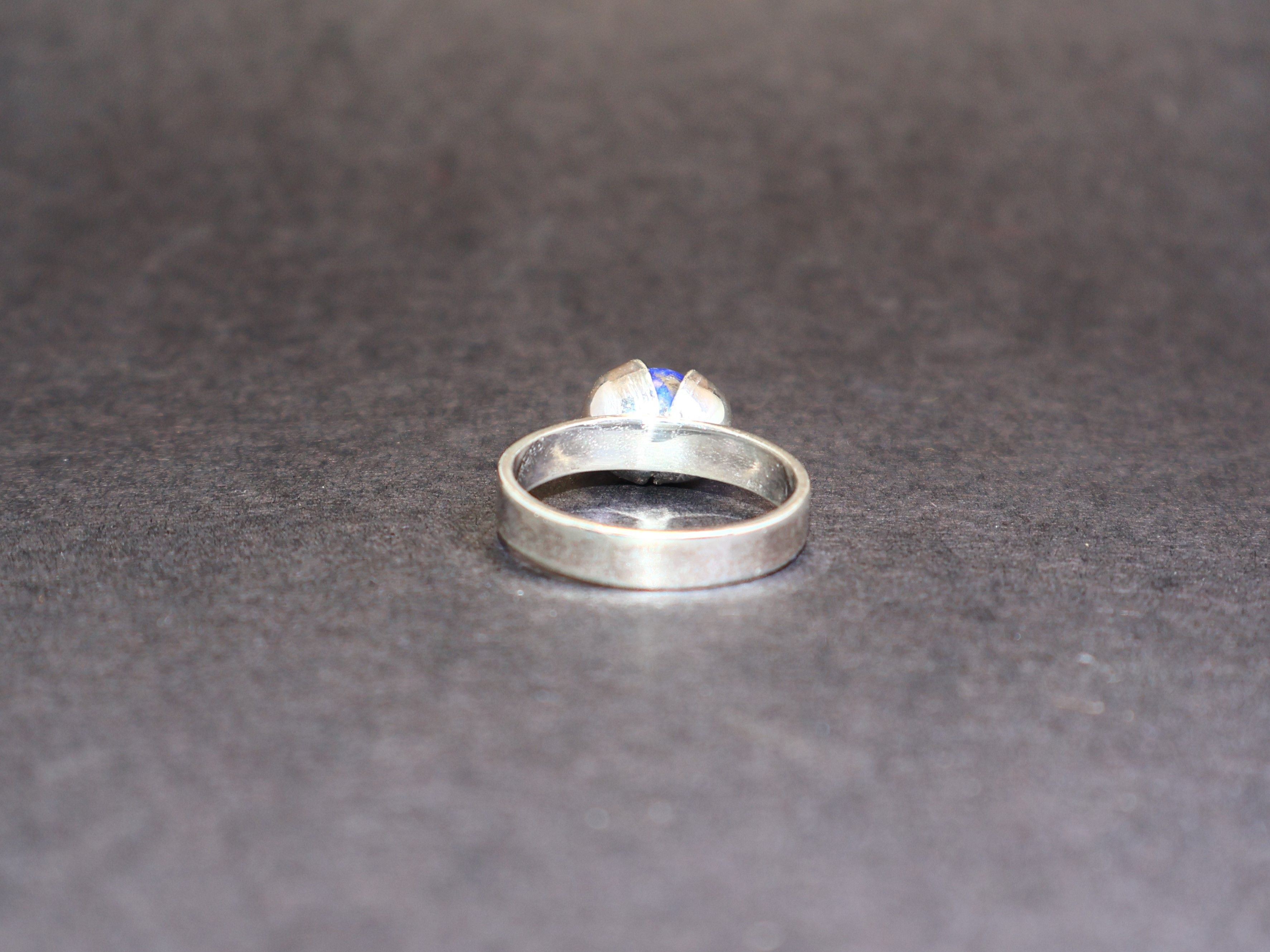 Handmade Lapis Lazuli Ring, Sterling Silver Handmade Gemstone Ring, Size ONE SIZE - 5 Thumbnail