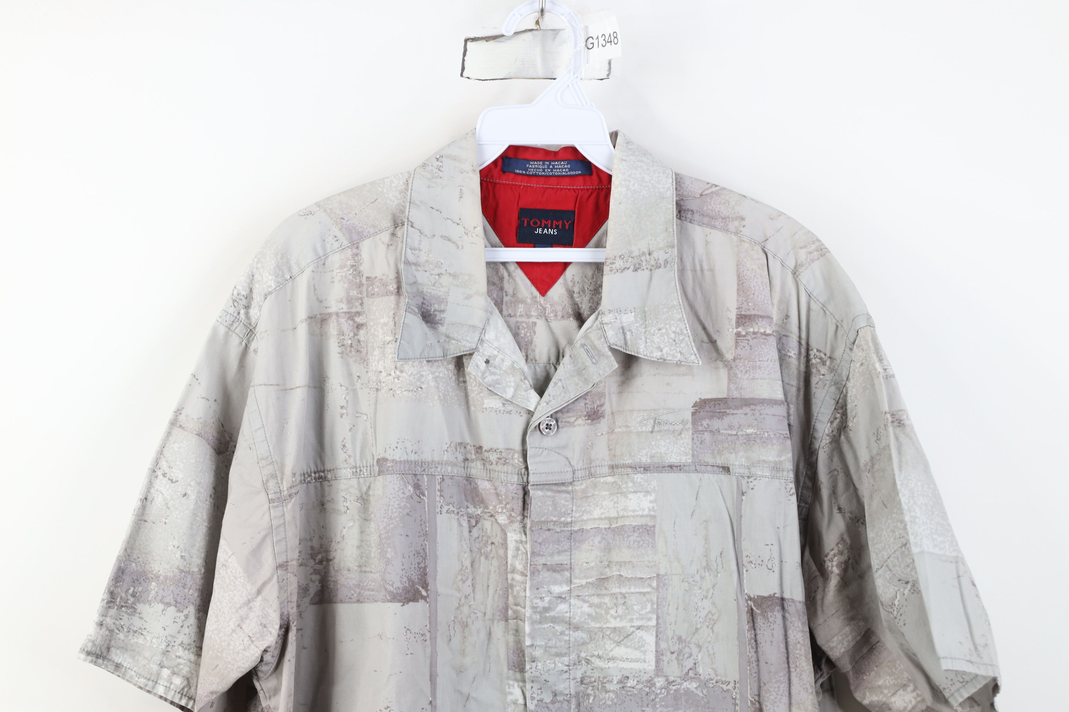Tommy Hilfiger Vintage 90s Y2K Tommy Hilfiger Stone Wall Collared Shirt Size US XL / EU 56 / 4 - 2 Thumbnail