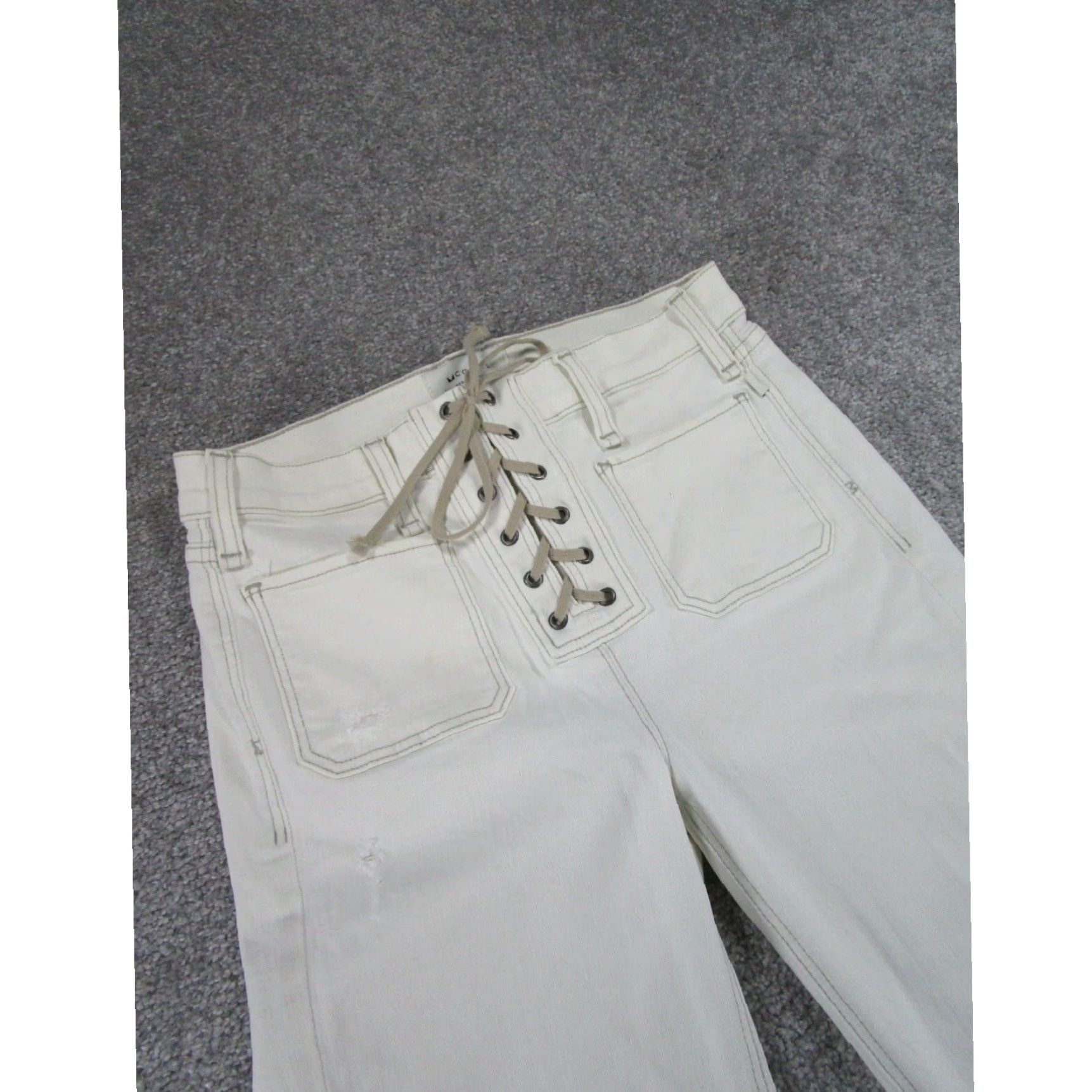 Denime Womens Mcguire Jeans Skinny White Stretch Denim 28 Extra Large XL Size 28" / US 6 / IT 42 - 4 Thumbnail