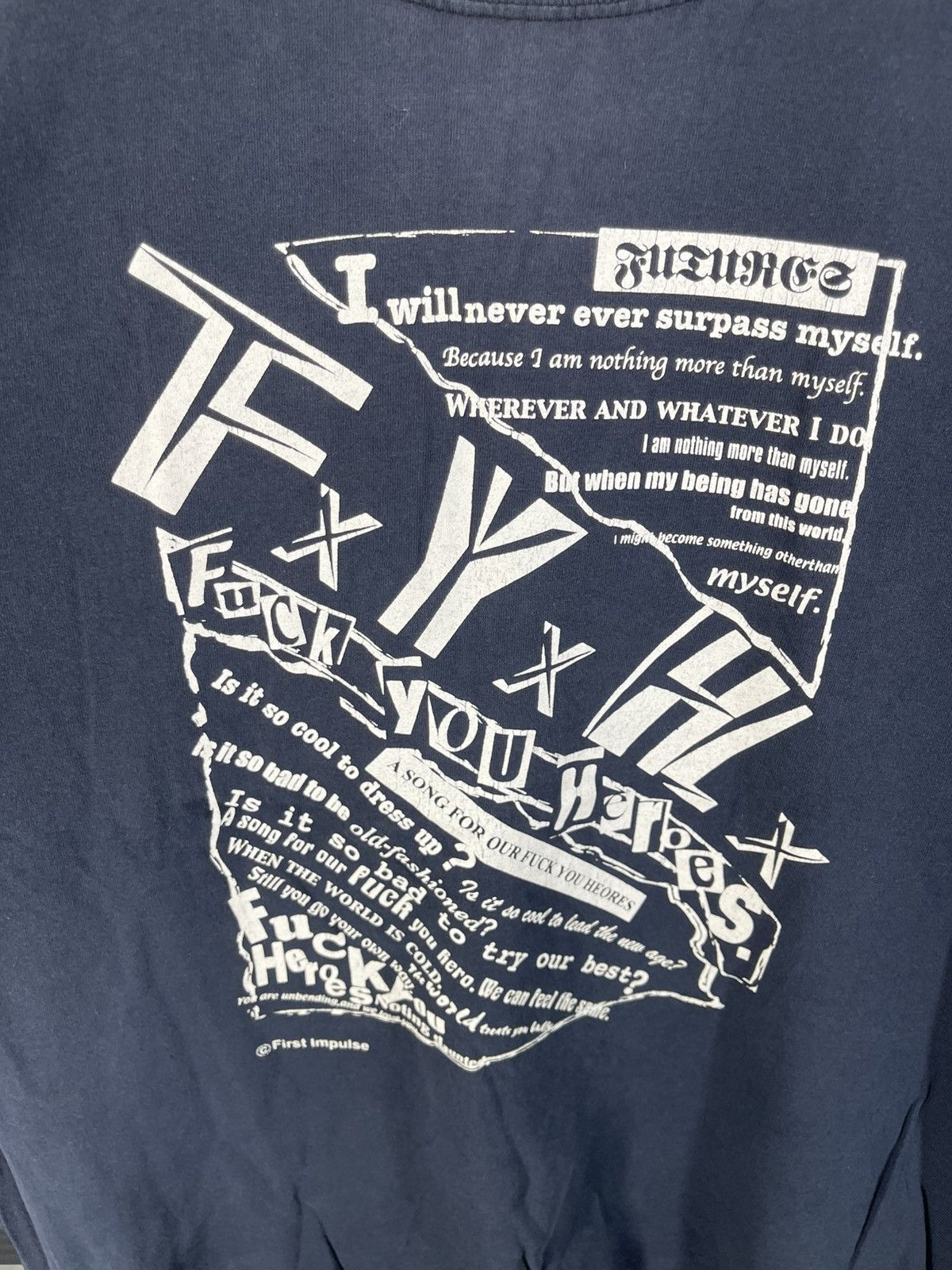 Vintage Vintage 90's First Impulse F Y H Punk Shirt Sun Faded Tee Size US L / EU 52-54 / 3 - 3 Thumbnail