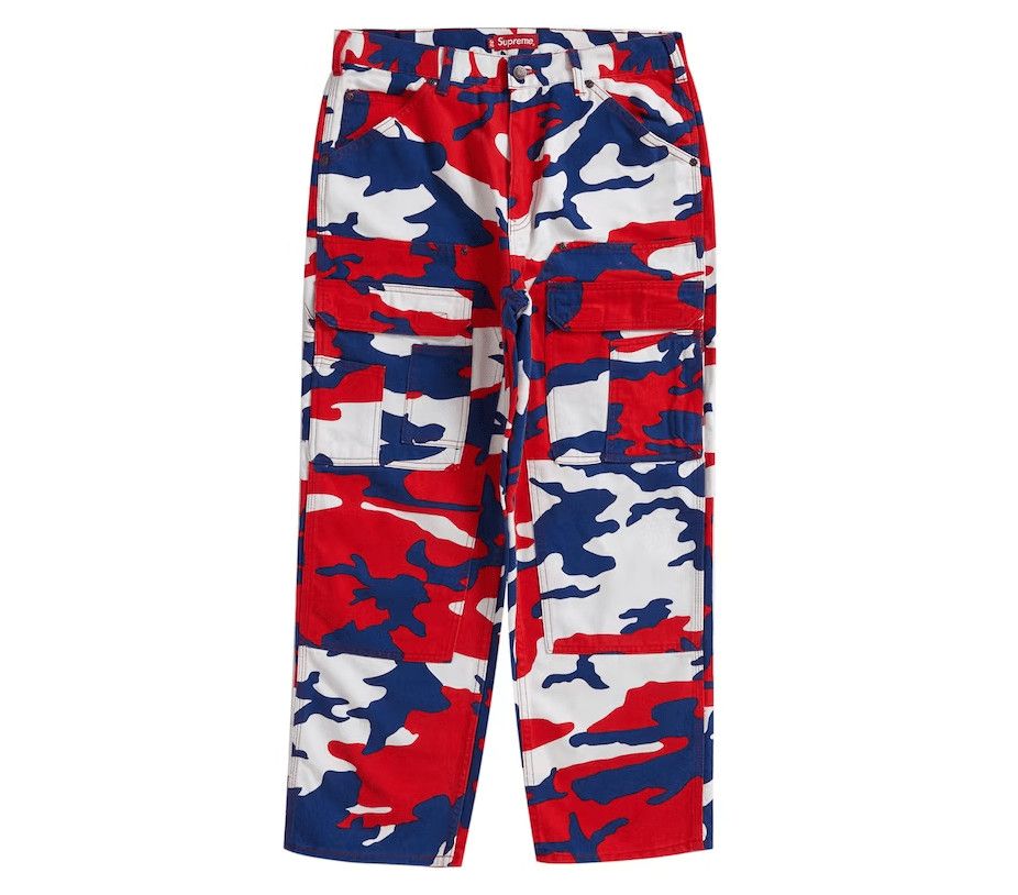 Supreme Double Knee Denim Utility Pant Red Camo Size US 34 / EU 50 - 1 Thumbnail