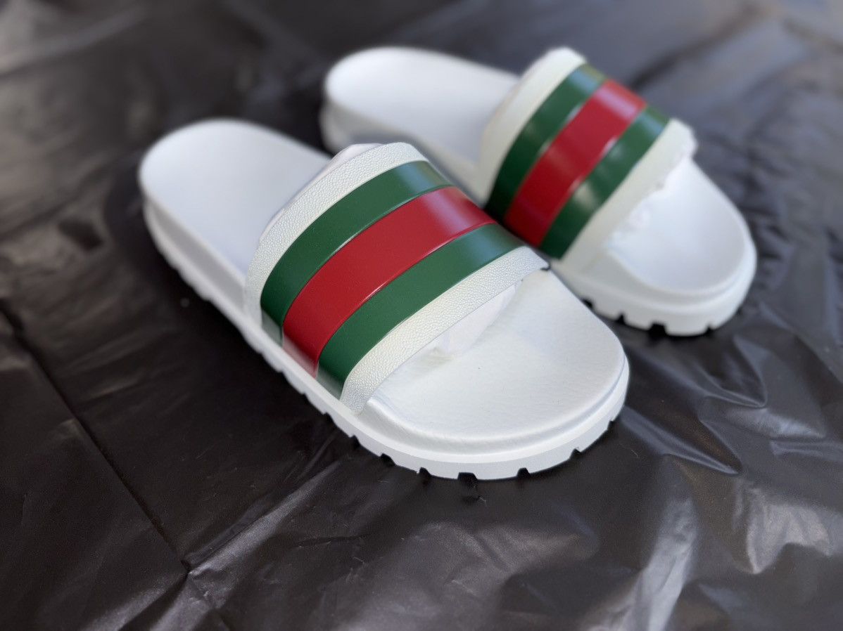Gucci Gucci Web Slide Sandal ‘White’ Size US 8 / EU 41 - 1 Thumbnail