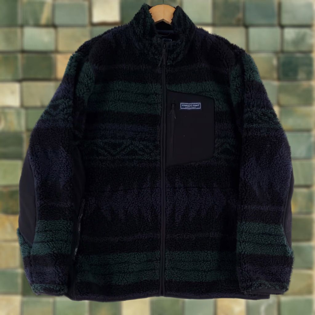 Vineyard Vines Vineyard Vines Full Zip Fleece Jacket Blue Green Mens XL Windbreaker Deep Pile Jacket Size US XL / EU 56 / 4 - 1 Thumbnail