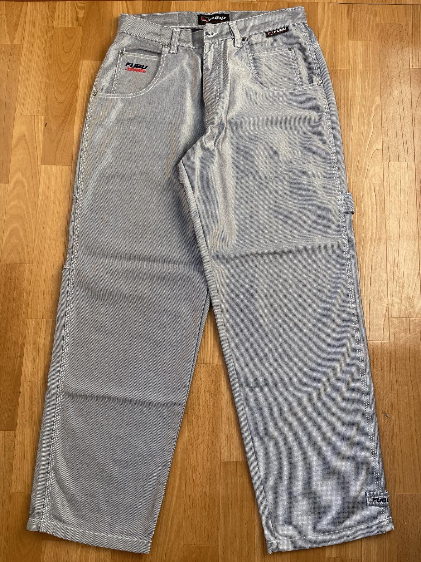 Fubu FUBU jeans shiny vintage baggy jeans silver metallic size 32 Size US 32 / EU 48 - 3 Thumbnail