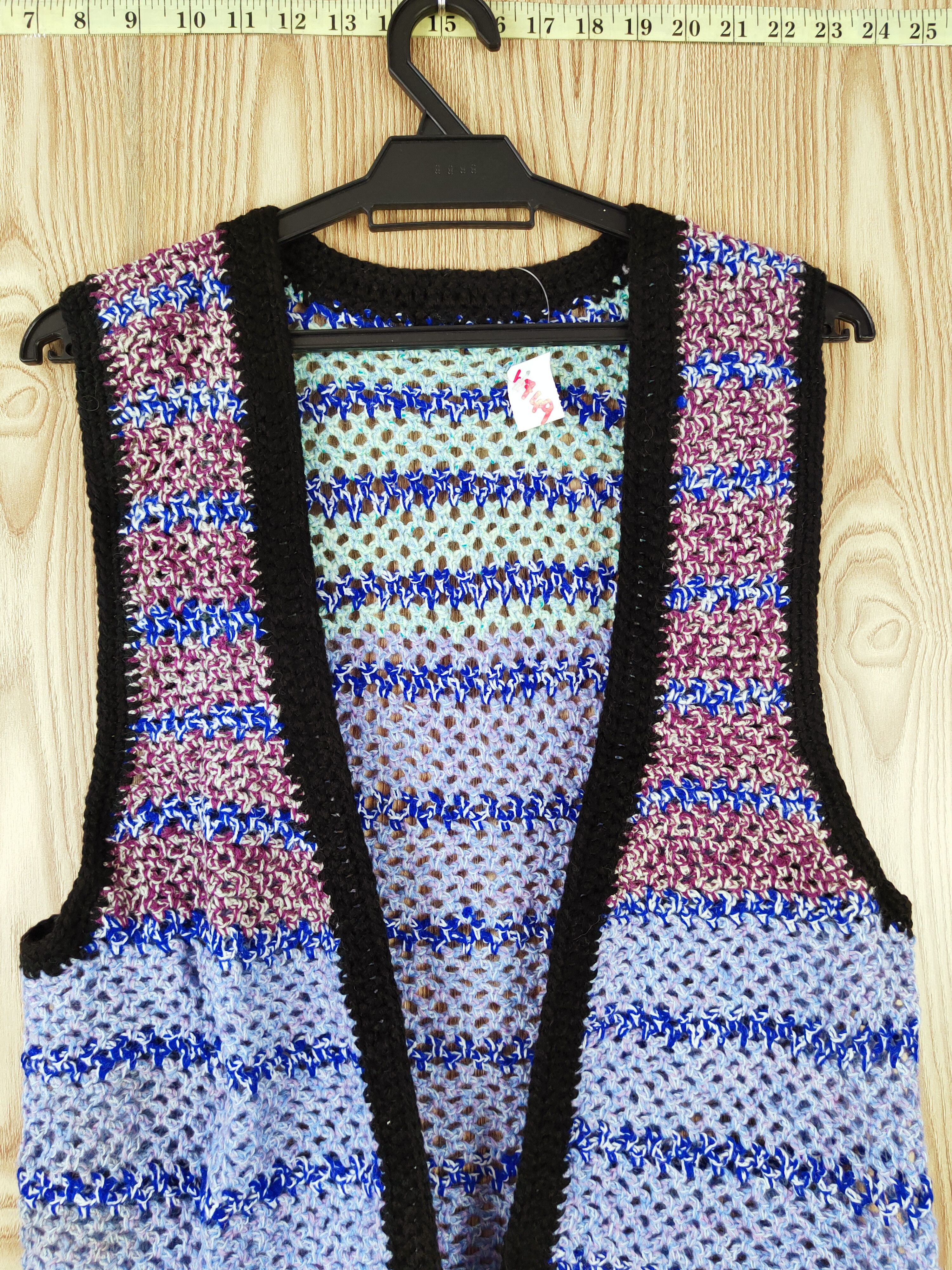 Japanese Brand Japan vintage Purple Knitwear handmade Vests #W749 Size US S / EU 44-46 / 1 - 2 Thumbnail