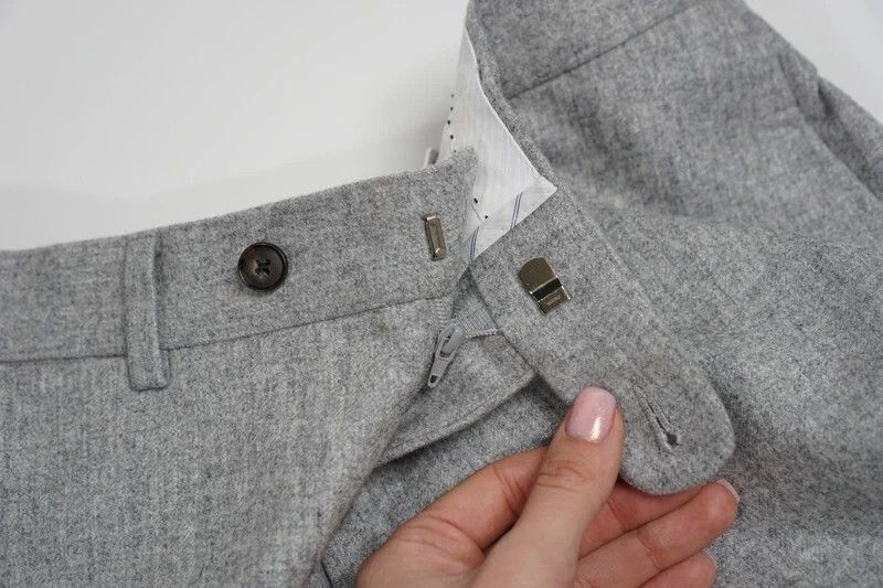 Suitsupply Men Suitsupply Soho Turn - Up Trousers Flannel Grey UK/US40 Size 40R - 3 Thumbnail