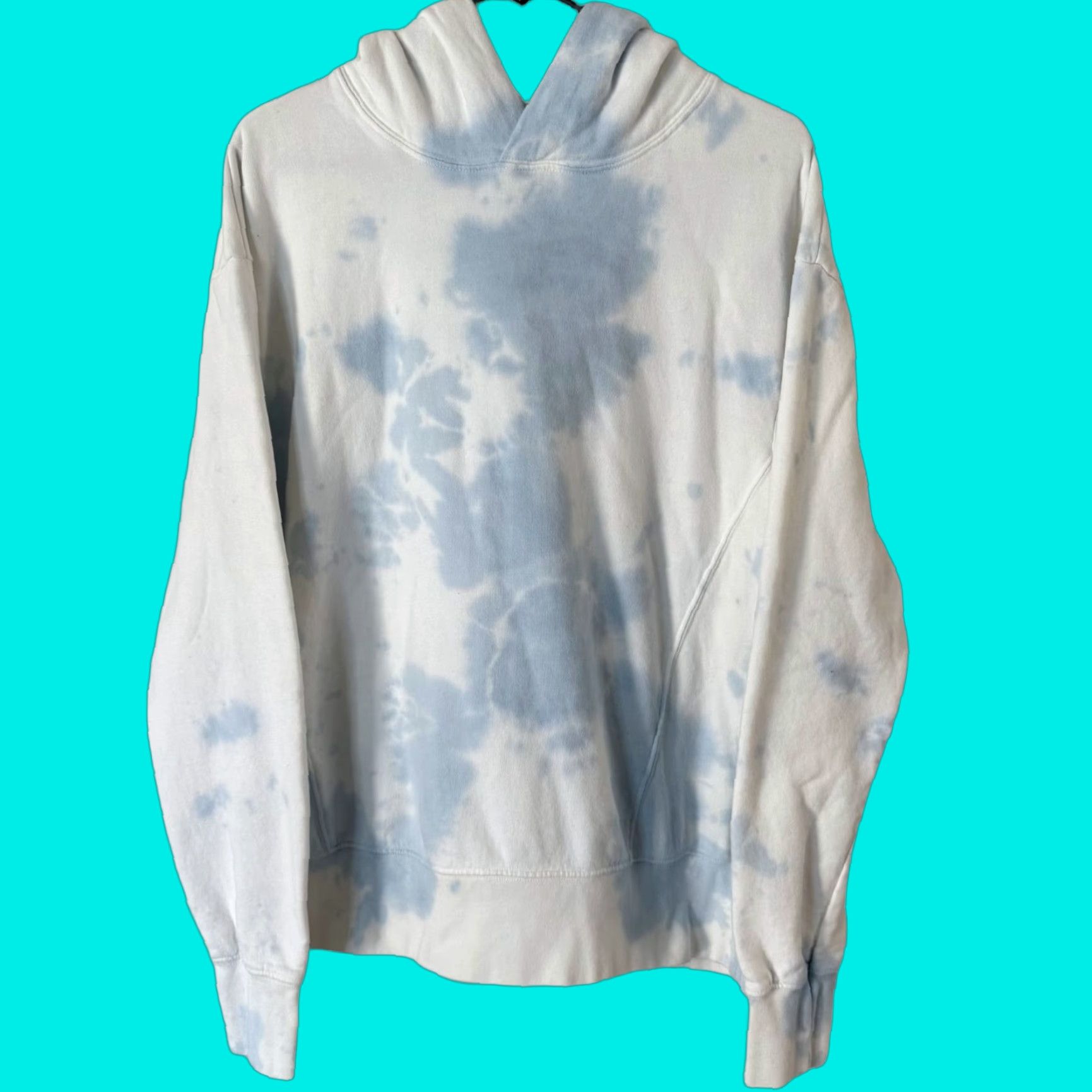 Vintage VINTAGE Dannijo Tie Dye Hoodie Pullover Women's Large Blue 100% Cotton Activewear Size L / US 10 / IT 46 - 1 Thumbnail