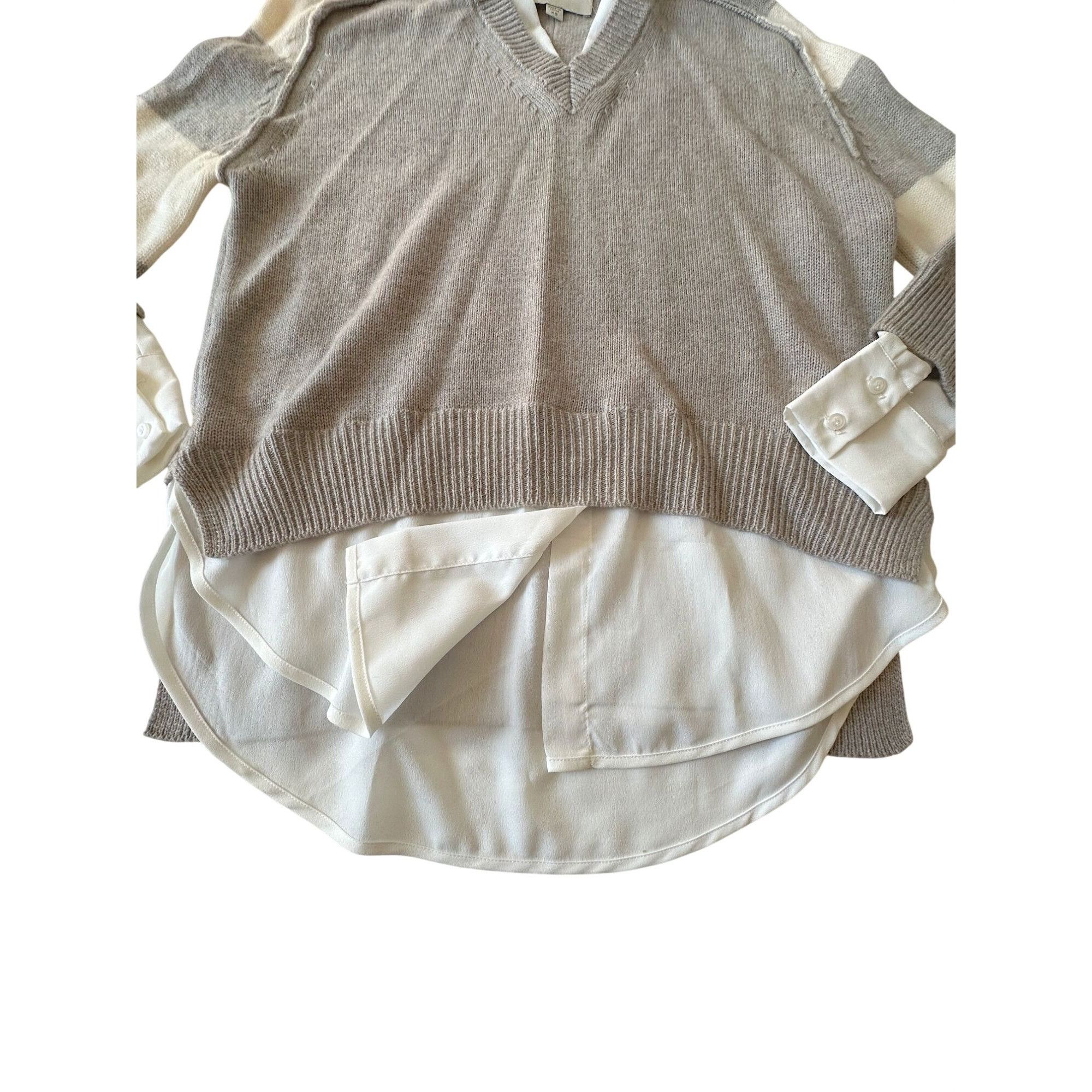 Brochu Walker Brochu Walker Striped V Neck Layered Pullover Sweater. Size Size XS / US 0-2 / IT 36-38 - 10 Thumbnail