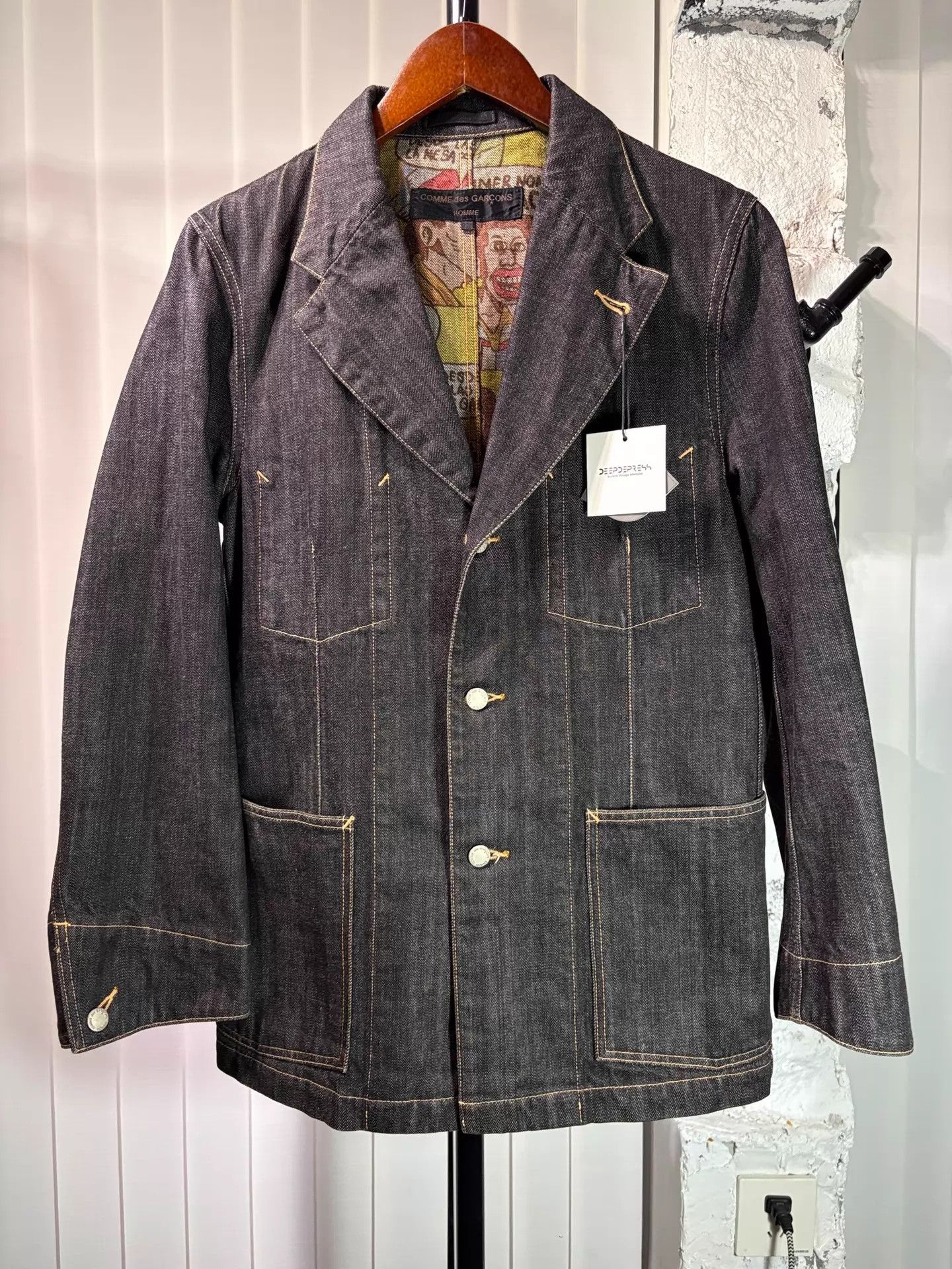 Comme des Garcons Homme Plus CDG Homme 03ss Cuba Archive Denim Suit Jacket Size US S / EU 44-46 / 1 - 3 Thumbnail