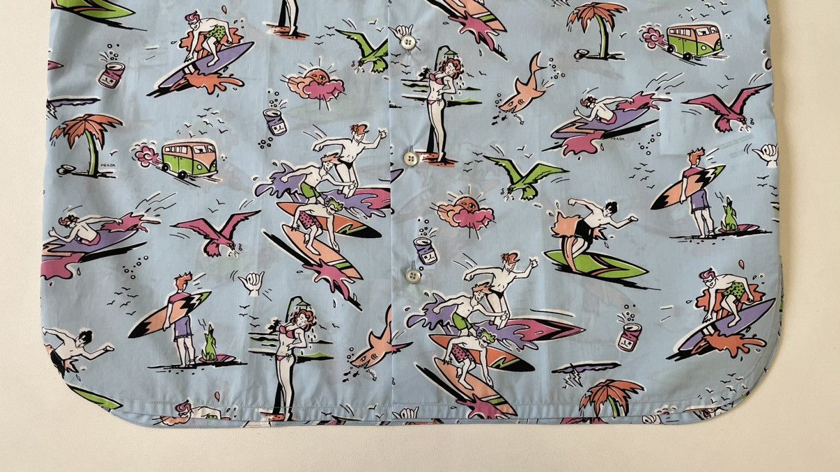 Prada S/S 12 ‘Surf’ Print Short Sleeve Shirt Size US L / EU 52-54 / 3 - 12 Thumbnail