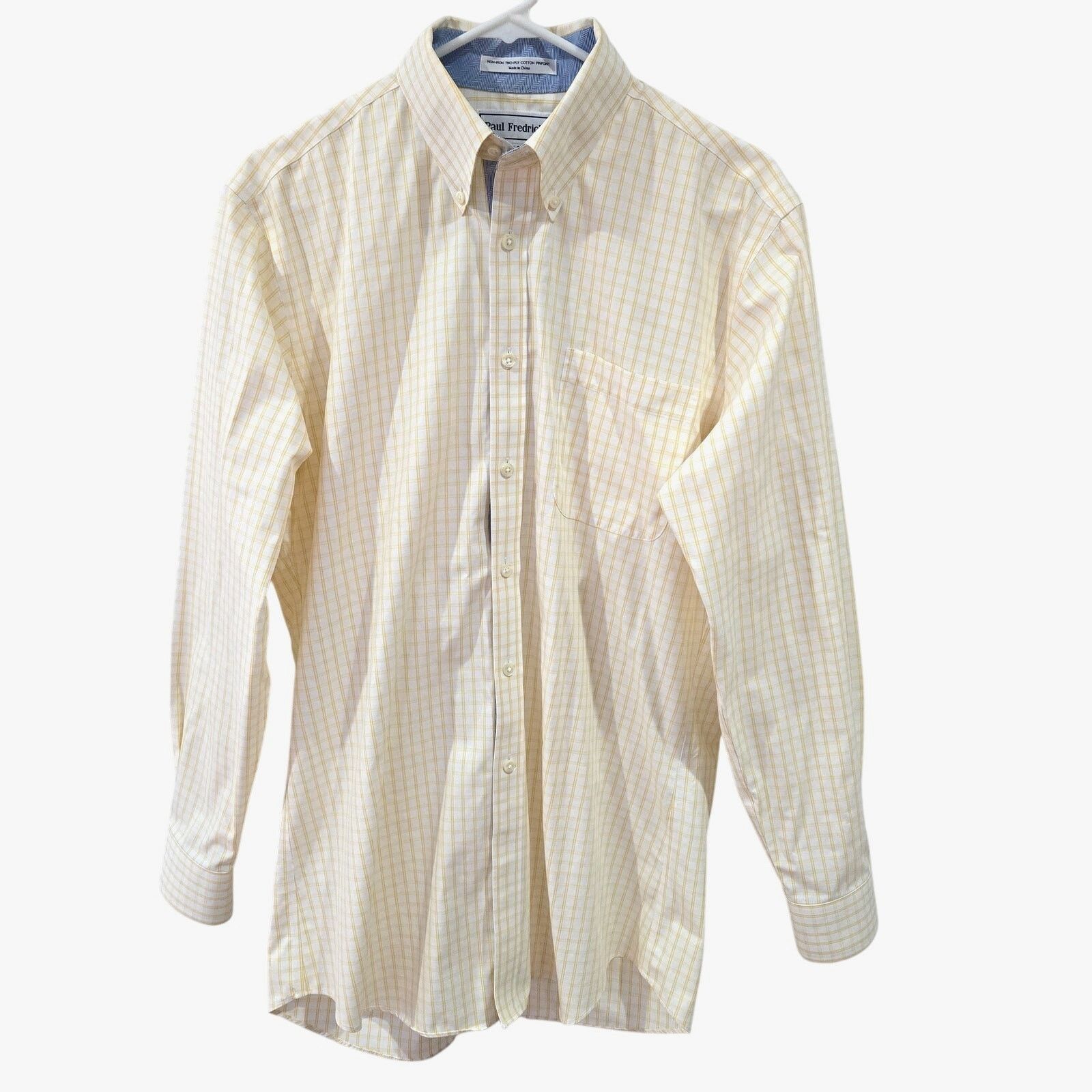 Paul Fredrick Paul Fredrick 15.5-34 White Yellow Stripe Cuff Button Up Size US M / EU 48-50 / 2 - 1 Thumbnail